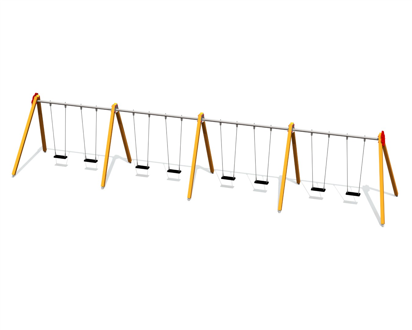 Schommel BELL-FLOWER 8 plaatsen, stalen grondankers (zonder zittingen en beslag)