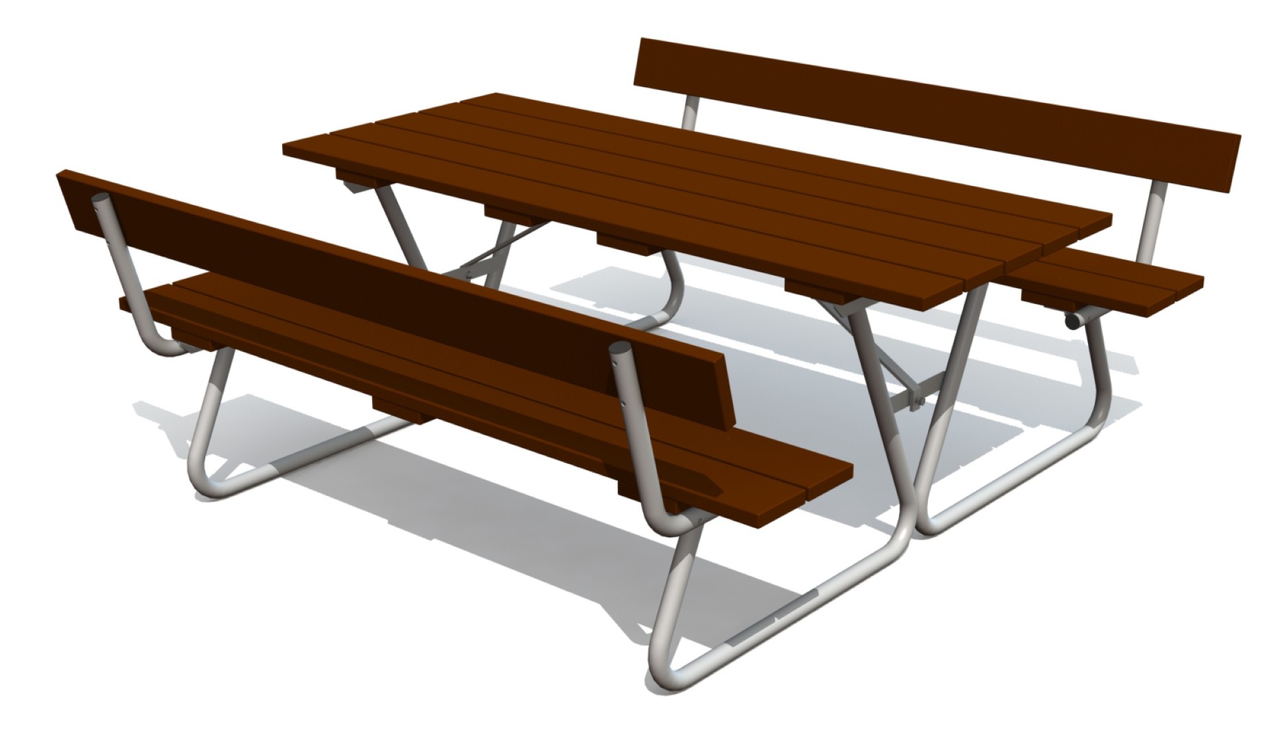 Grote picknicktafel met rugleuning