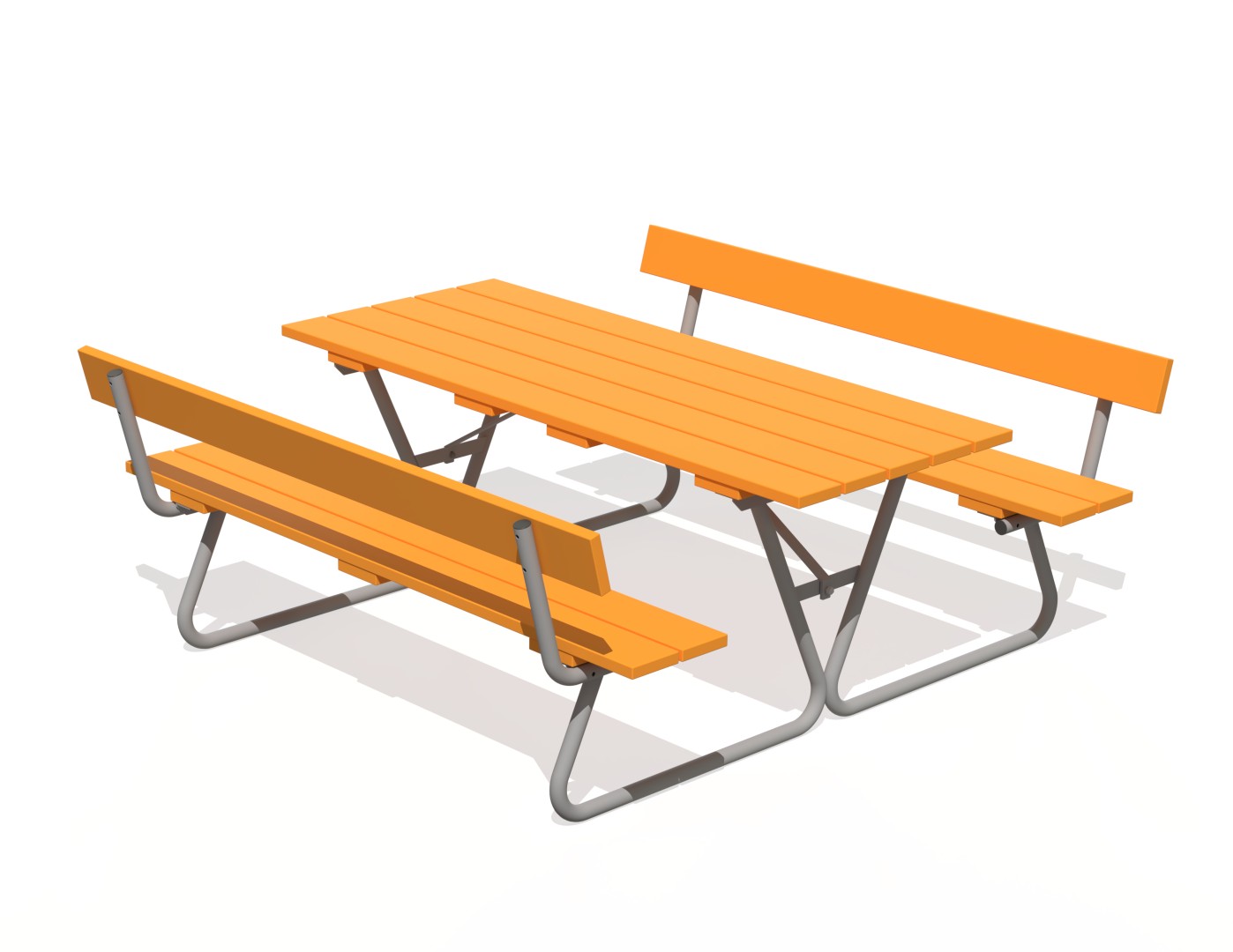 Grote picknicktafel met rugleuning