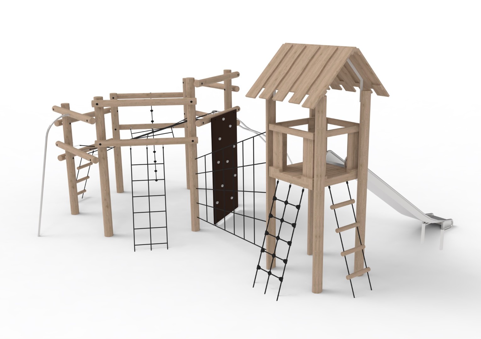 Gecombineerd klimsysteem met glijbaan