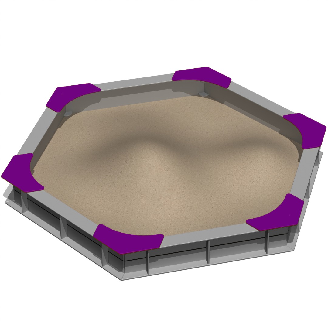 Zeskantige zandbak (kunststof)