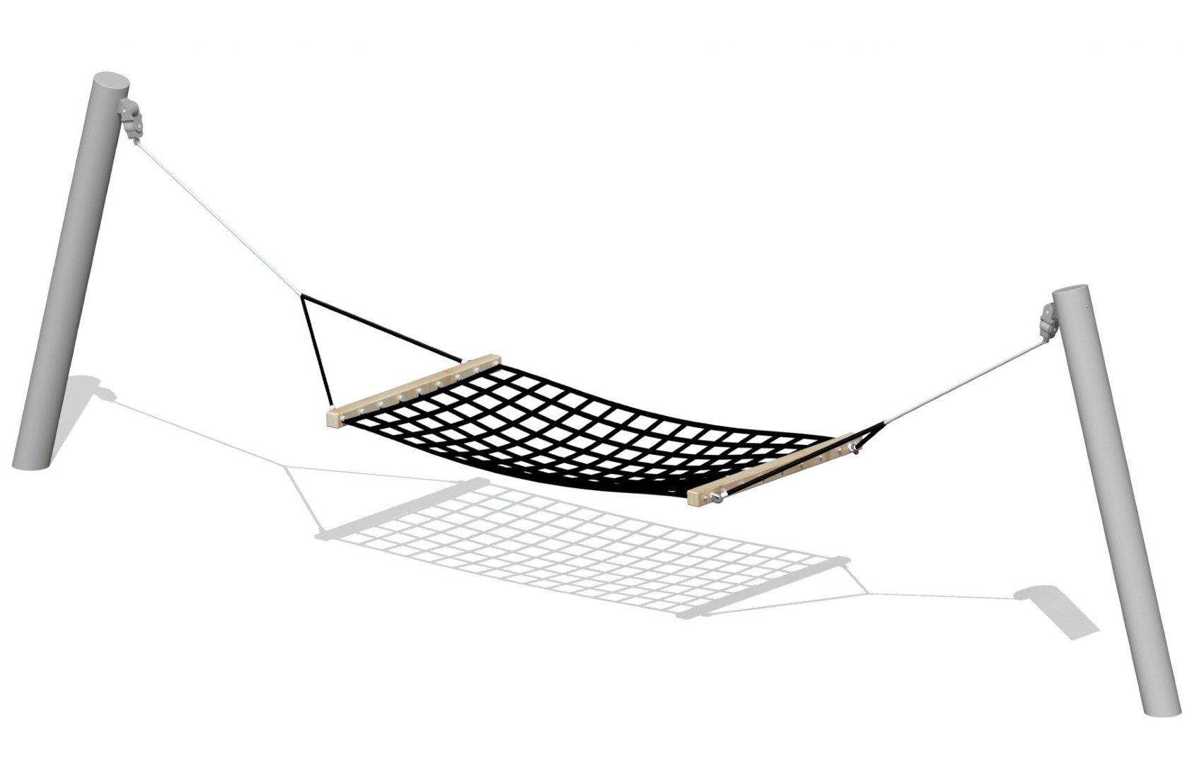 Hangmat STRAW met grijze palen