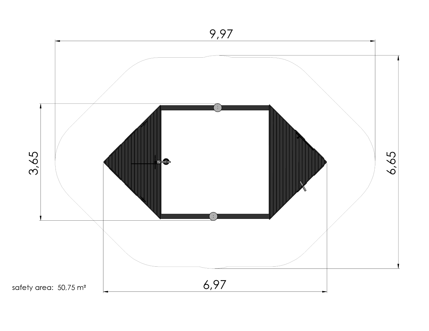 Speelschip OASIS met zandbak