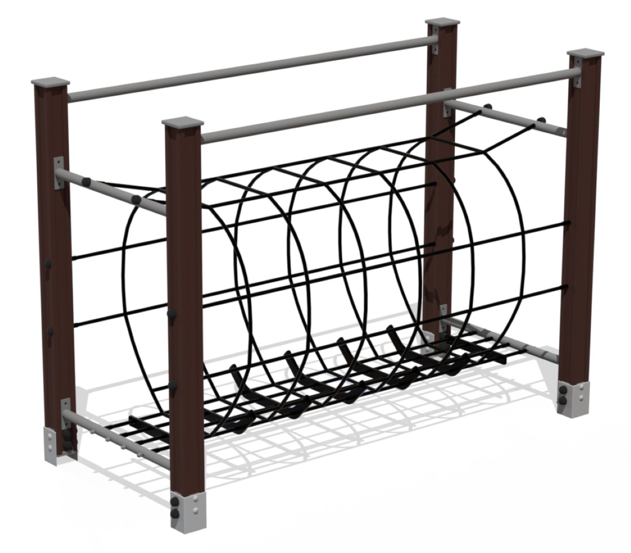 Tunnel met net tussen de palen