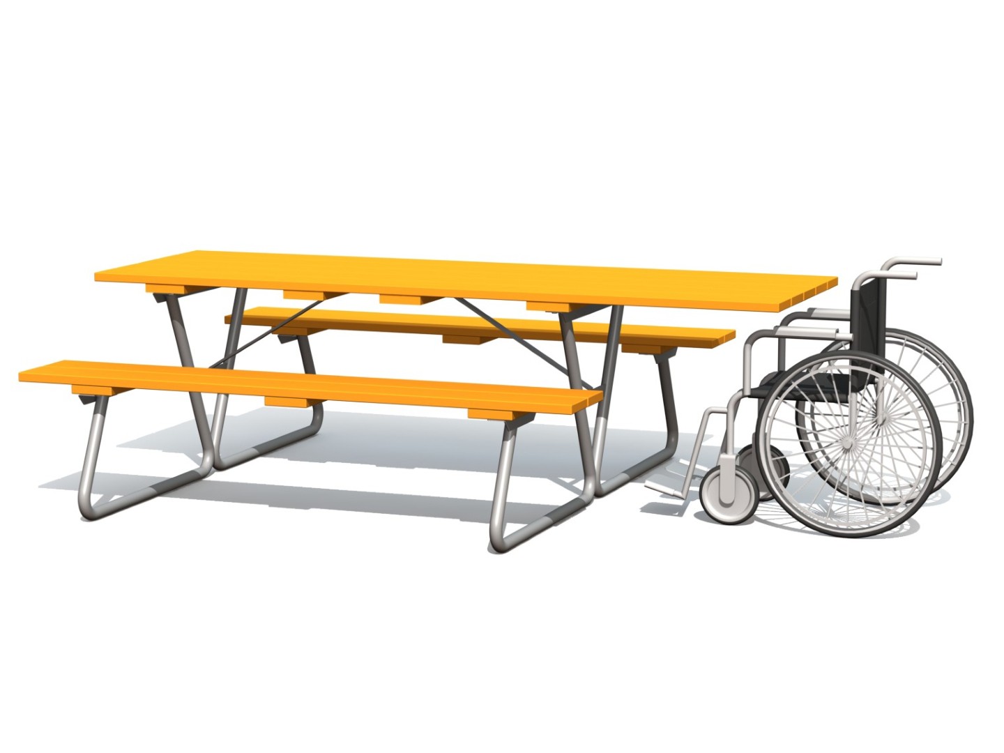 Grote picknicktafel, rolstoeltoegankelijk