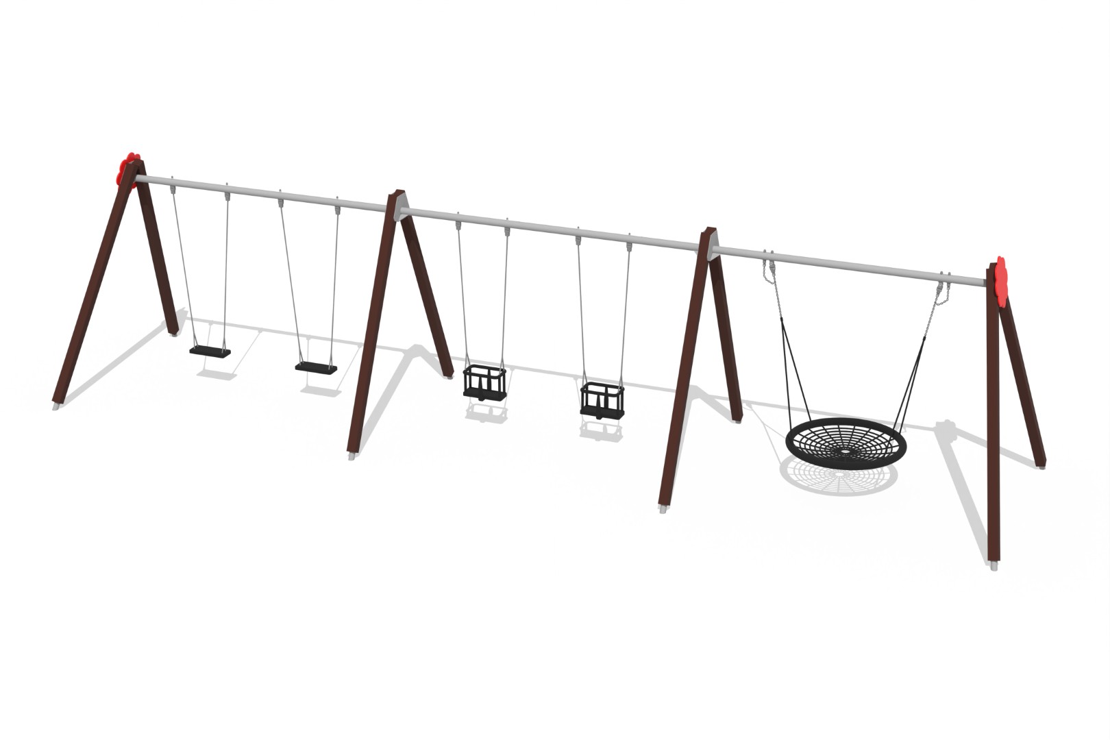 Schommel BELL-FLOWER 6 plaatsen, stalen grondankers (zonder zittingen en beslag)