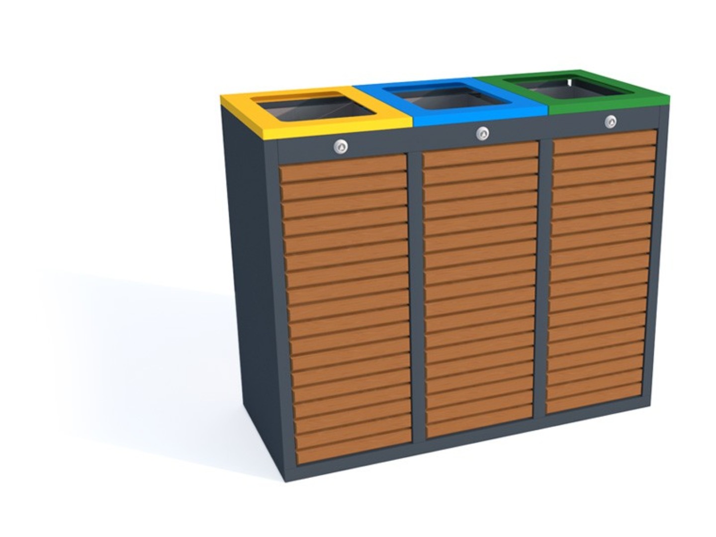 Afvalbak drieluik 3×80 L