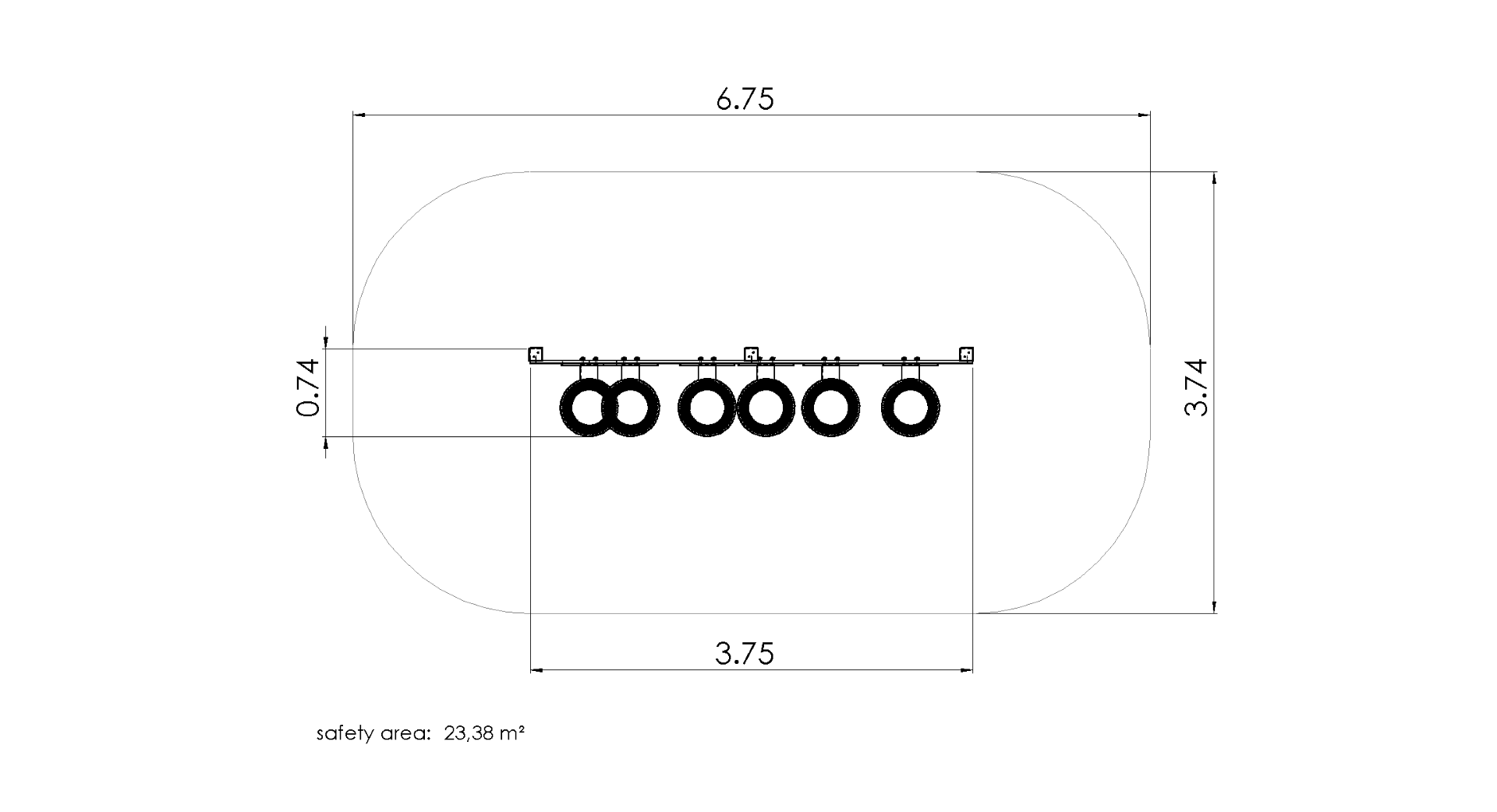Ballenmuur 3,75×2,3 m