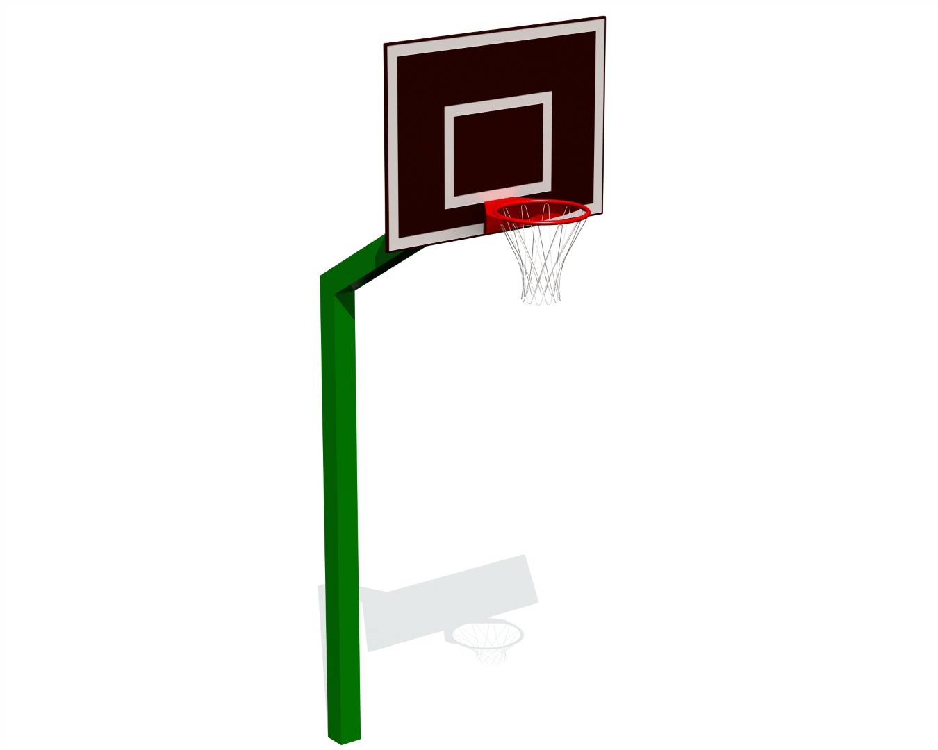 Basketbalconstructie bord 1,2×0,9 m, nylonnnet