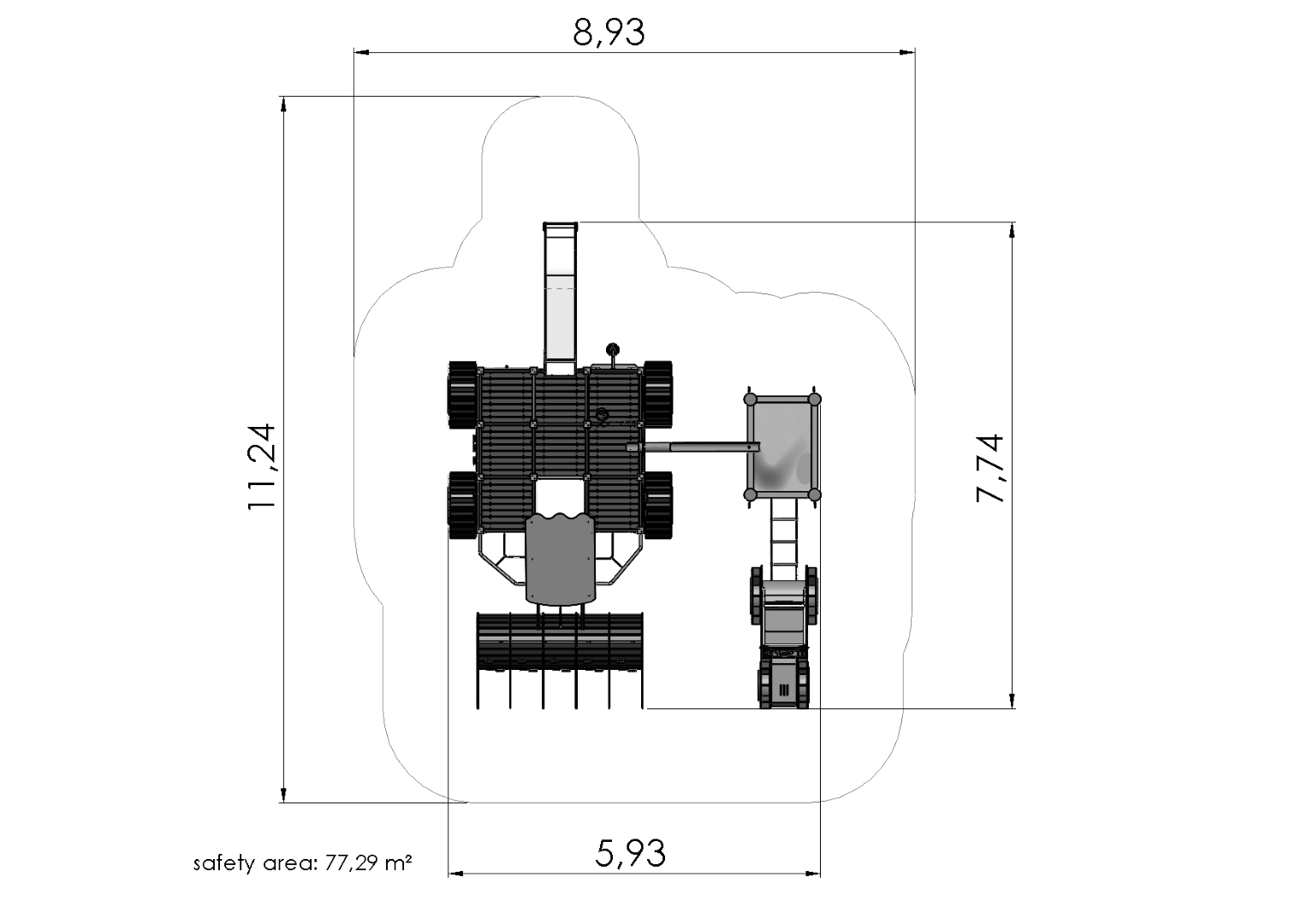 Speelset COMBINE (met tractor en aanhanger)