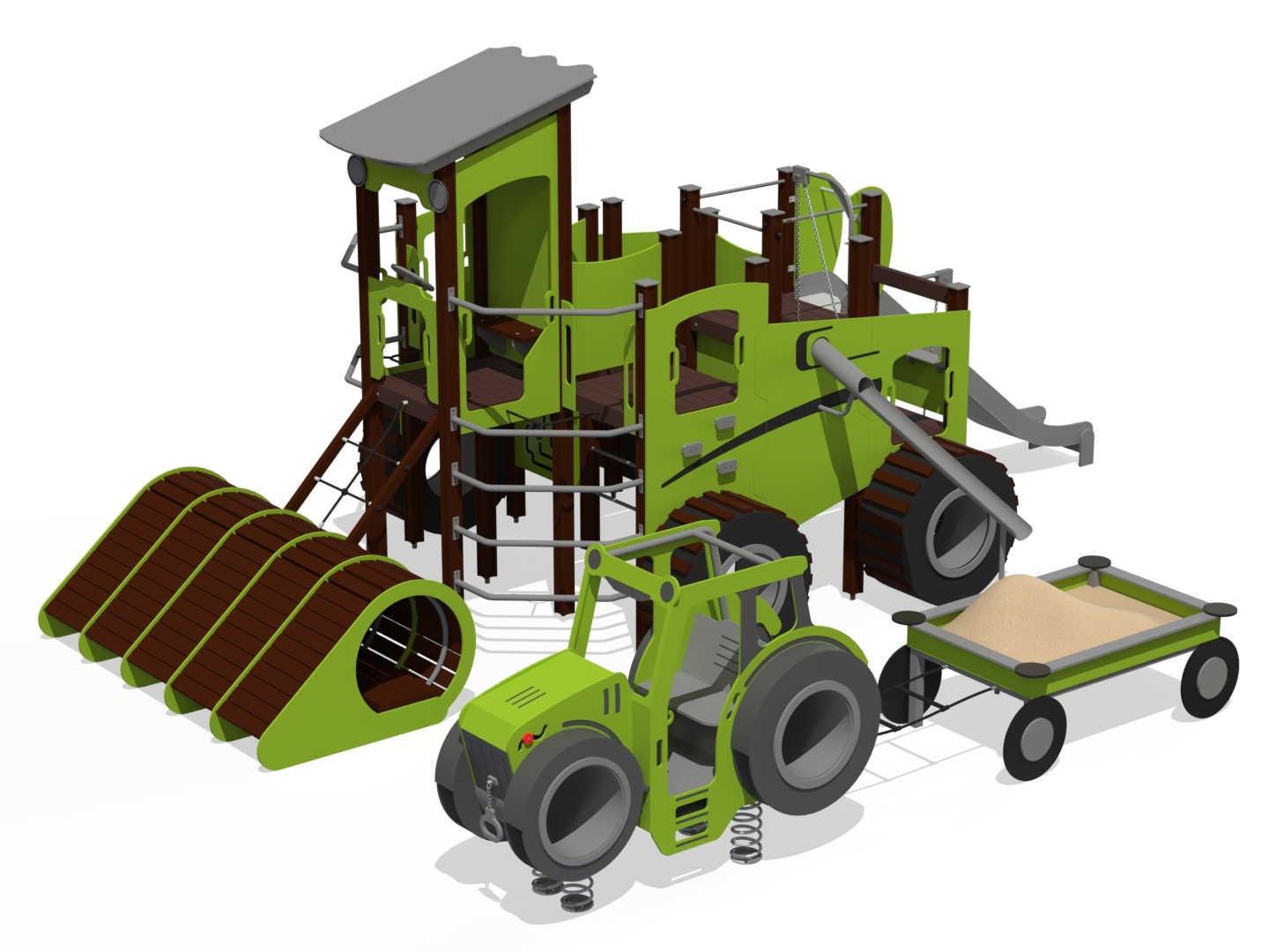 Speelset COMBINE (met tractor en aanhanger)
