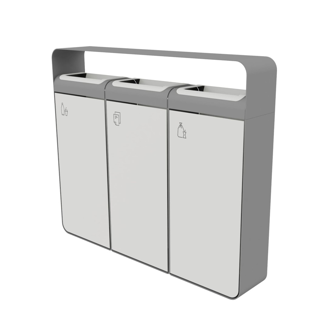 Afvalbak drieluik 3×45 L