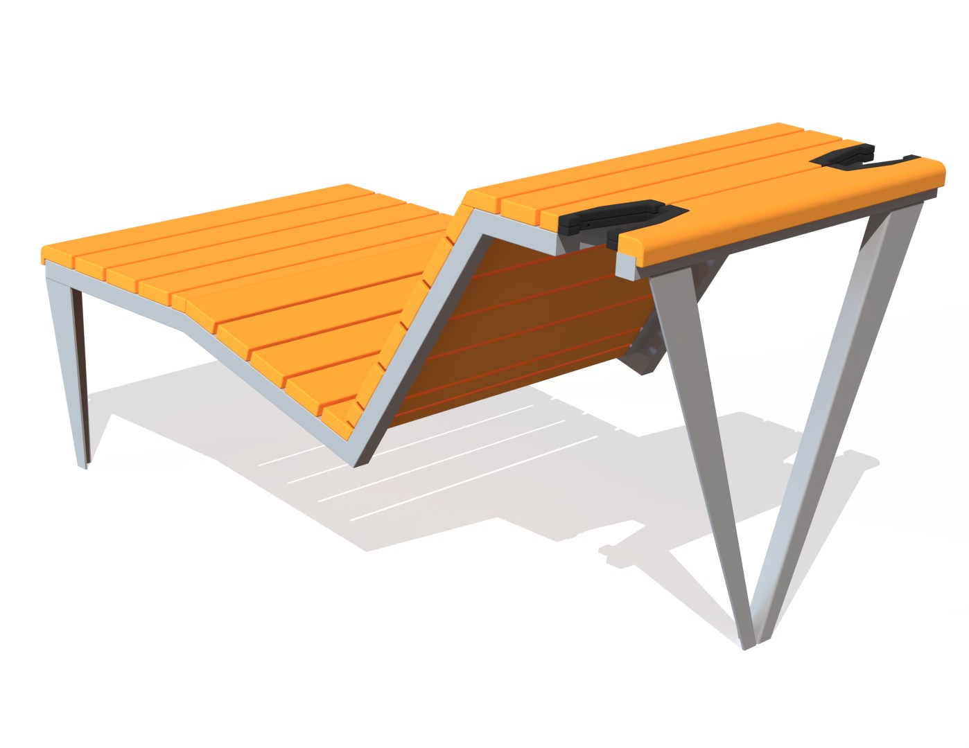 Ligbank met fietsbeugels