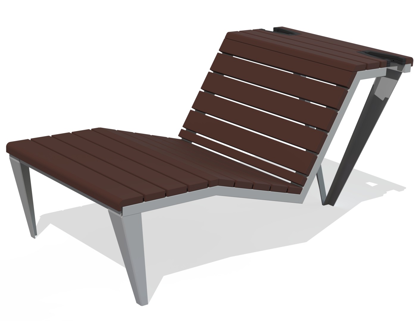 Ligbank met fietsbeugels