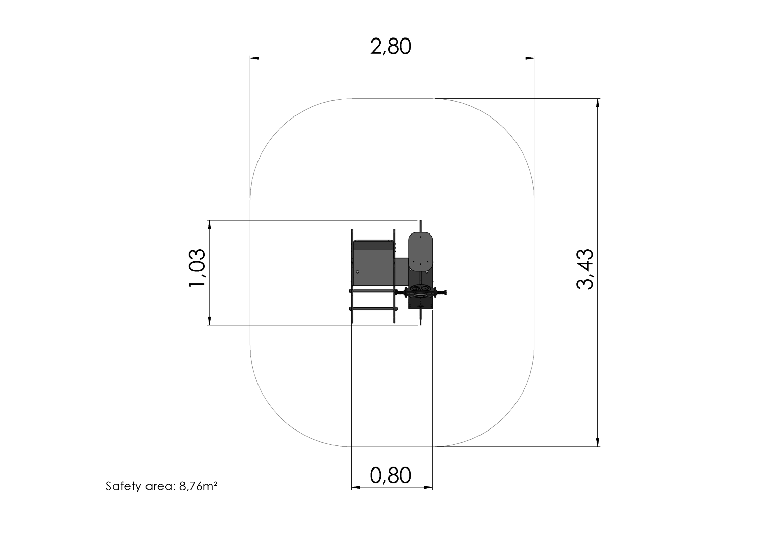 Veerwip VESPA MET ZIJSPAN