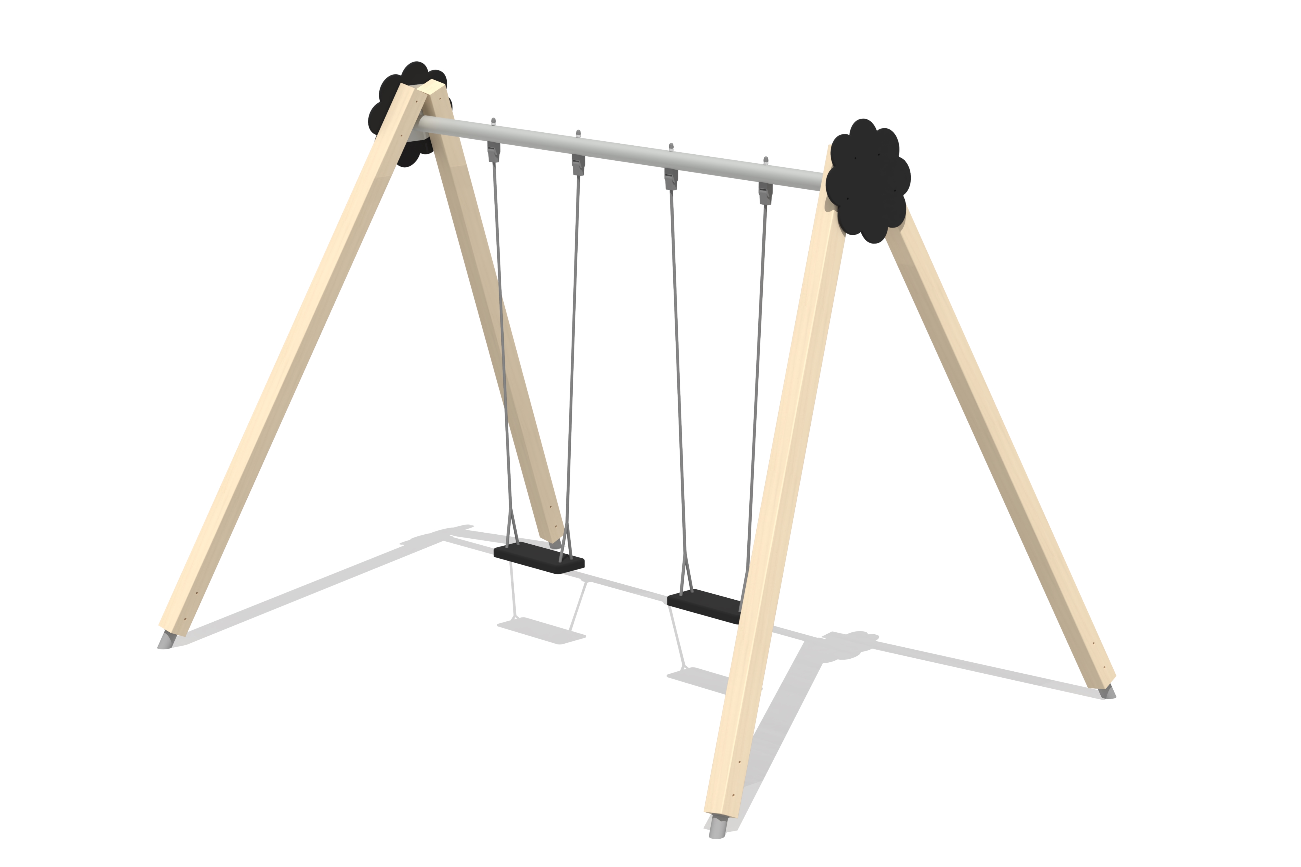 Schommel BELL-FLOWER 2 plaatsen, h 2,6 m, stalen grondankers (zonder zittingen en beslag)