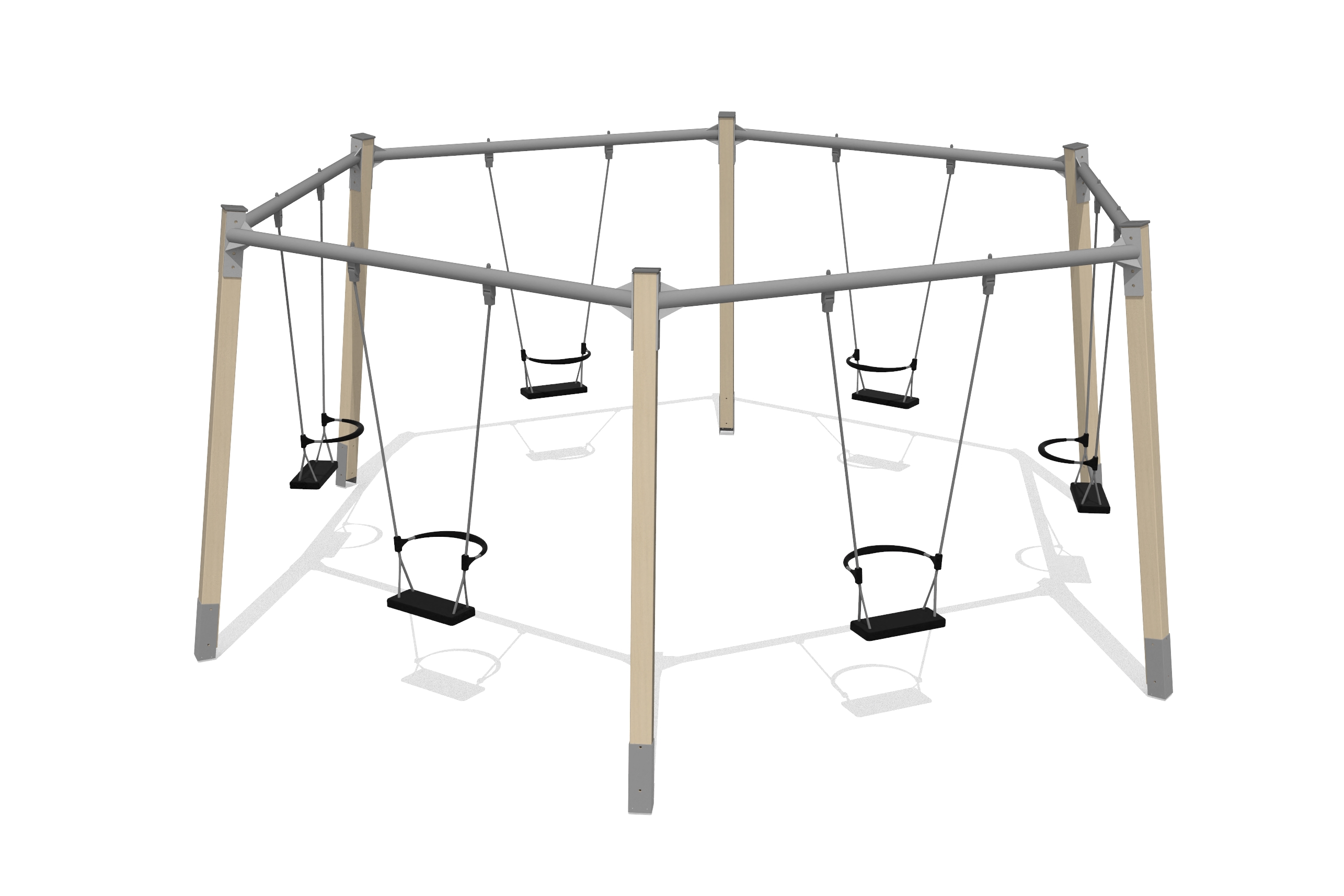 Rondschommel 6 zitplaatsen (met zitjes)