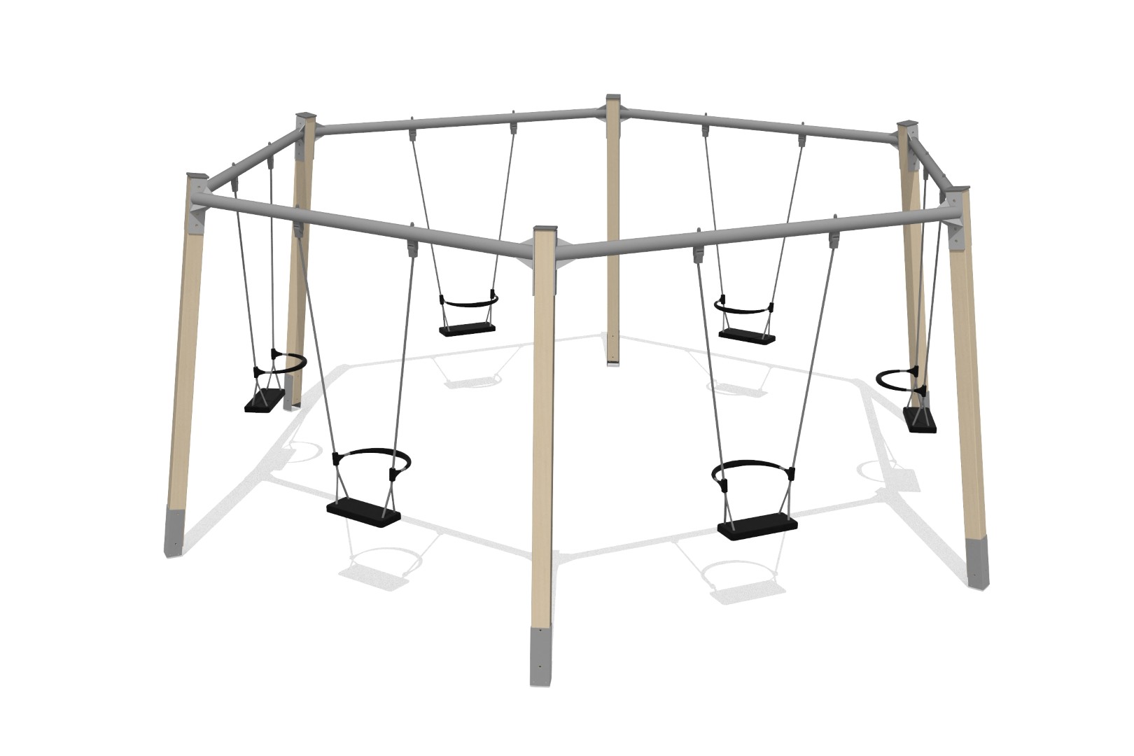 Rondschommel 6 zitplaatsen (met zitjes)