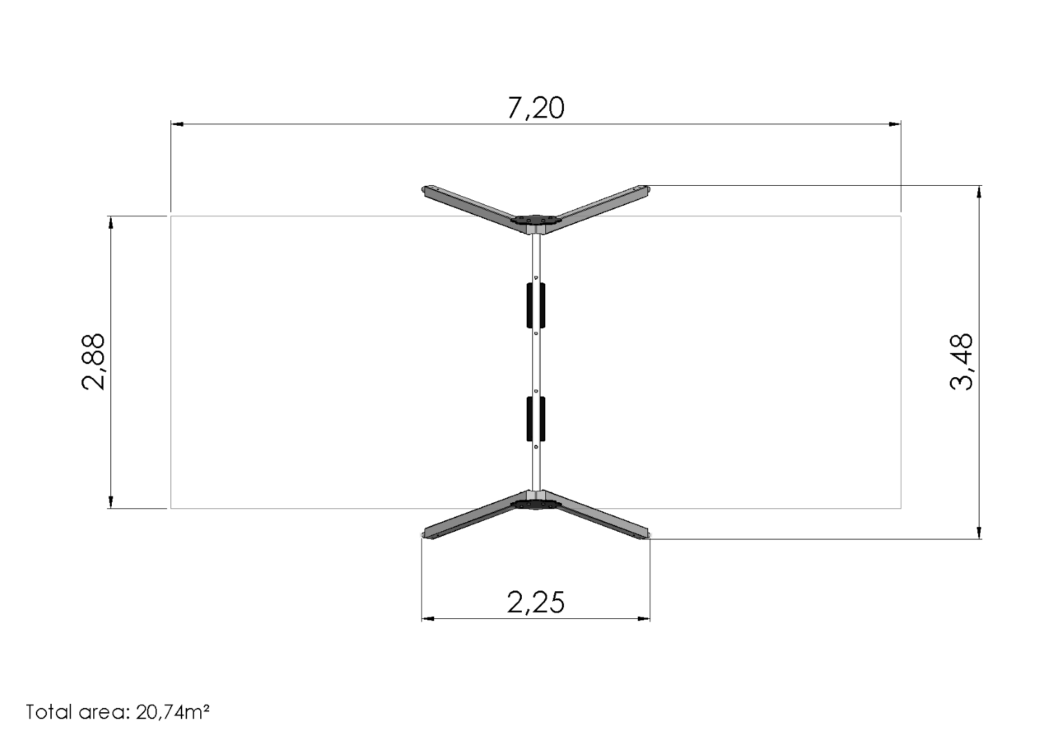 Schommel BELL-FLOWER 2 plaatsen, h 2,3 m (zonder zittingen/beslag)