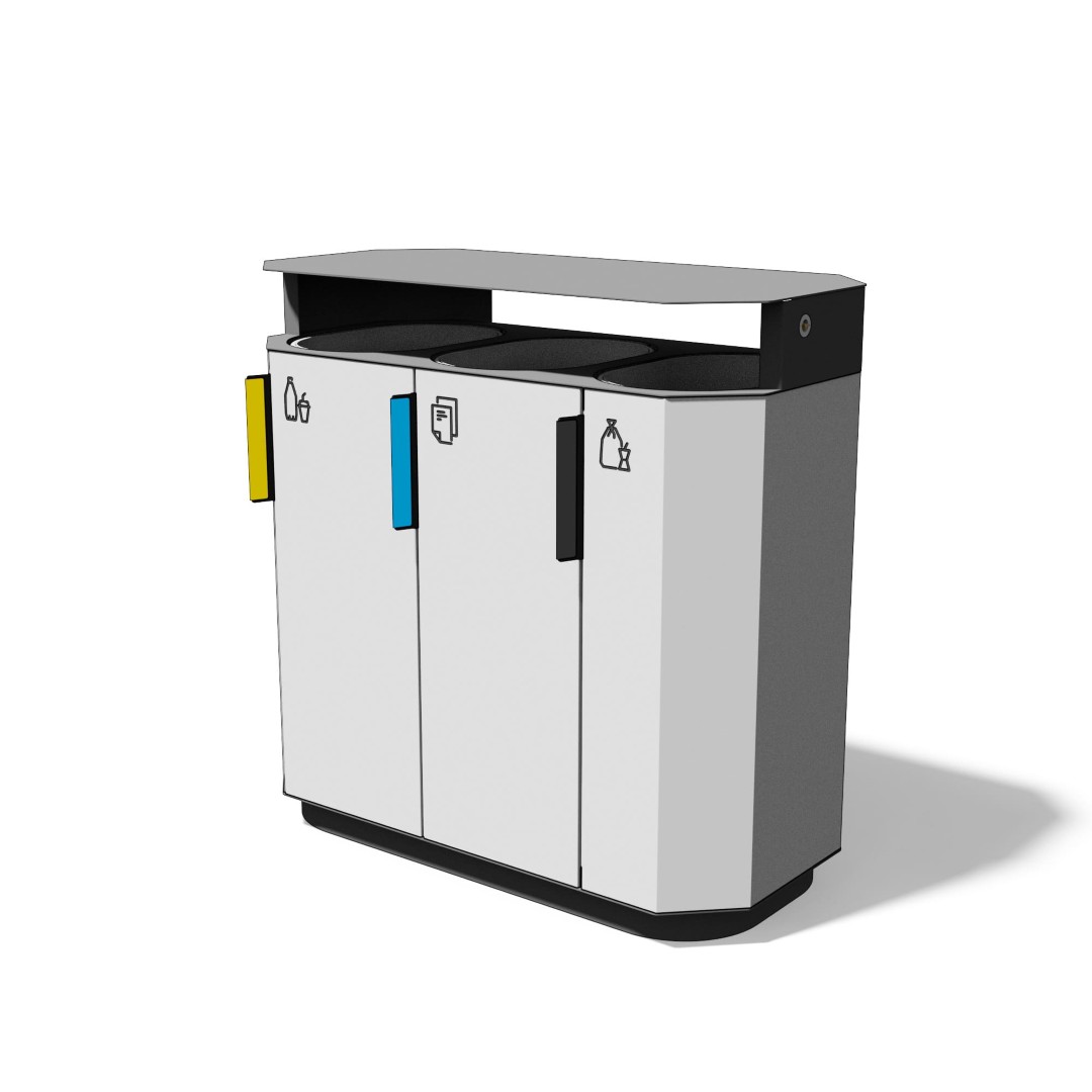 Afvalbak drieluik 3×61 L