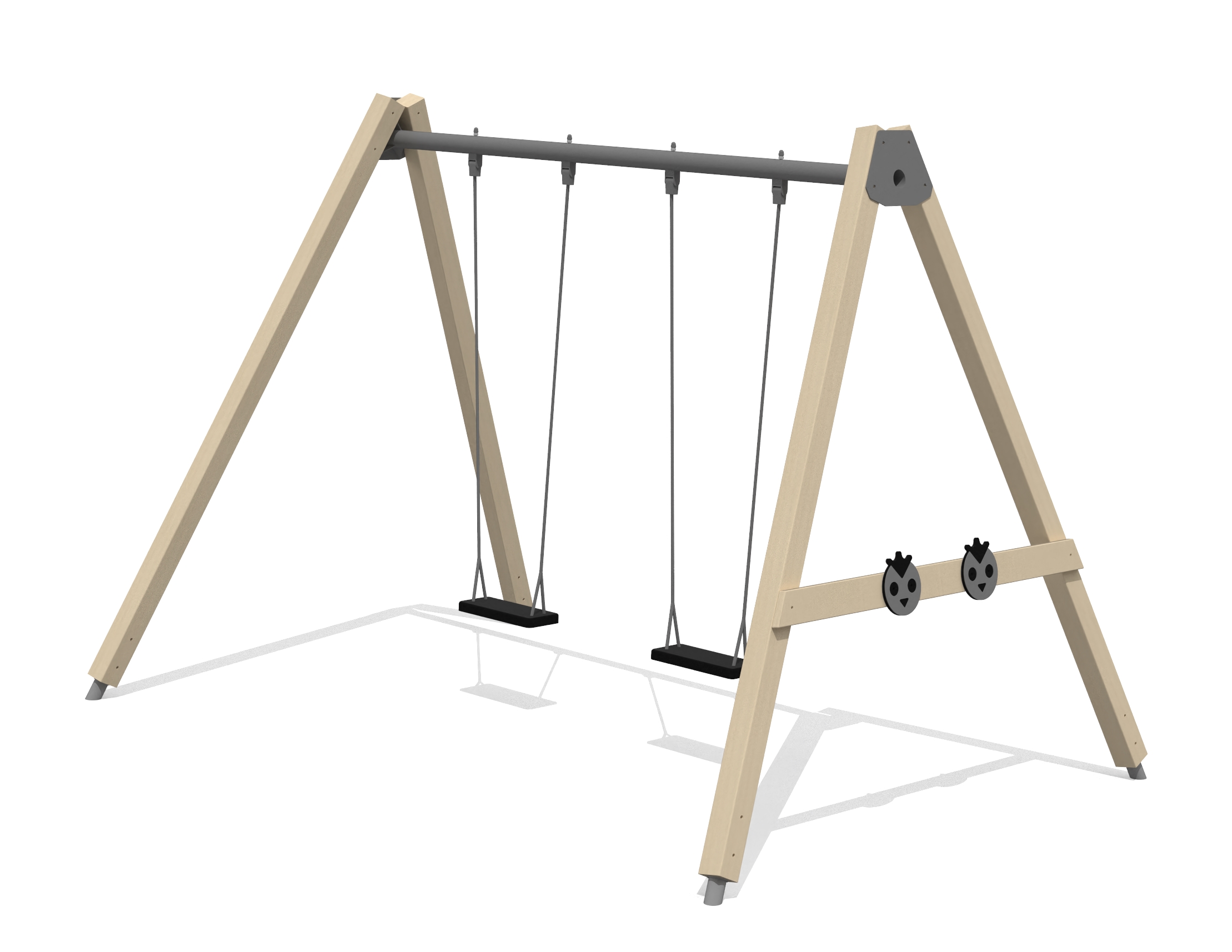 Schommel BABY BIRD, 2 plaatsen, stalen grondankers (zonder zittingen en beslag)