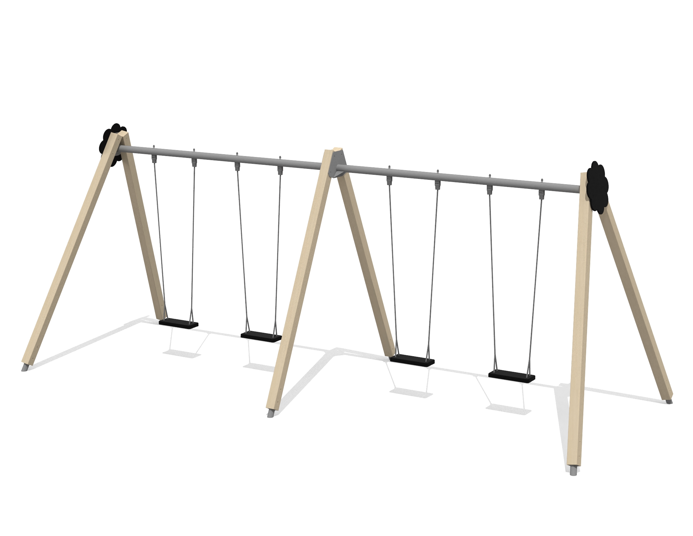 Schommel BELL-FLOWER 4 plaatsen, stalen grondankers (zonder zittingen en beslag)