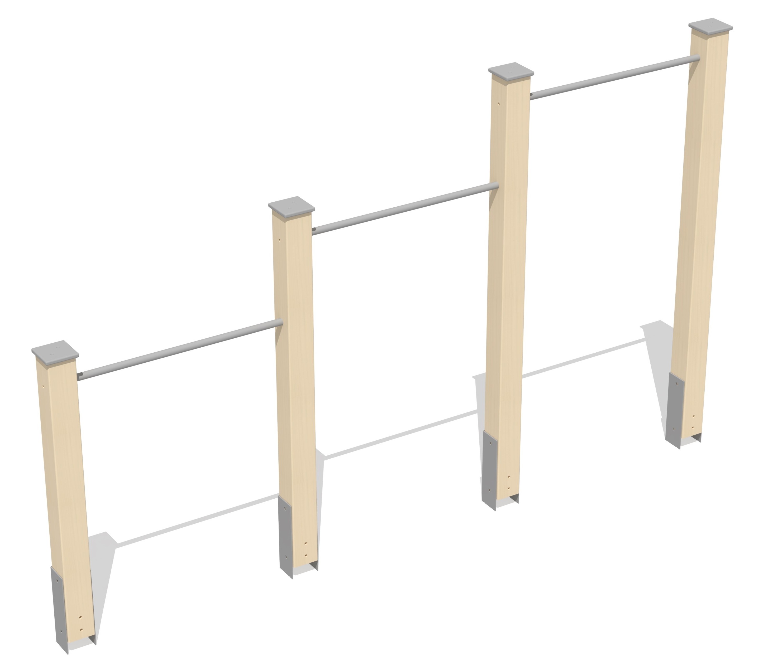 Trapezes op drie hoogtes