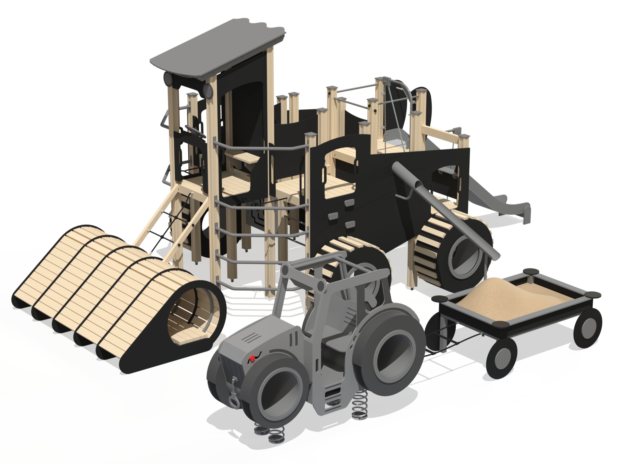 Speelset COMBINE (met tractor en aanhanger)