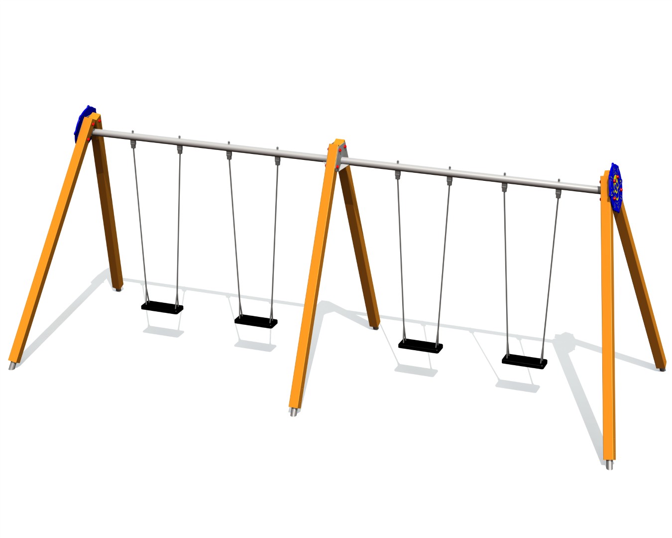 Schommel DUCAT 4 plaatsen, stalen grondankers (zonder zittingen en beslag)