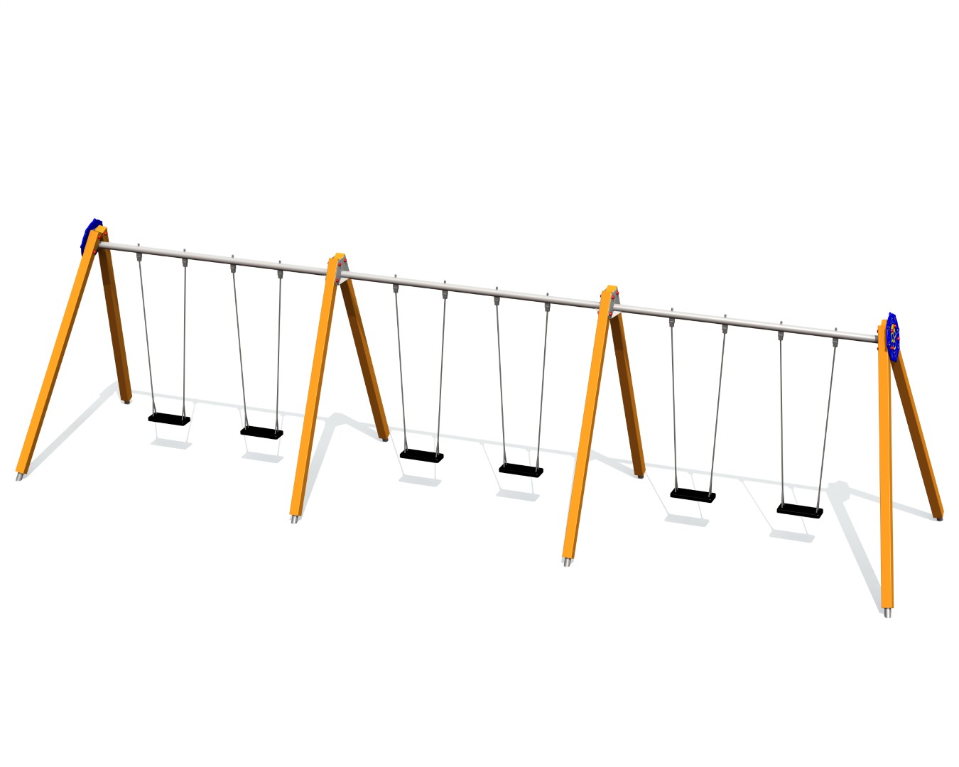 Schommel DUCAT 6 plaatsen, stalen grondankers (zonder zittingen en beslag)