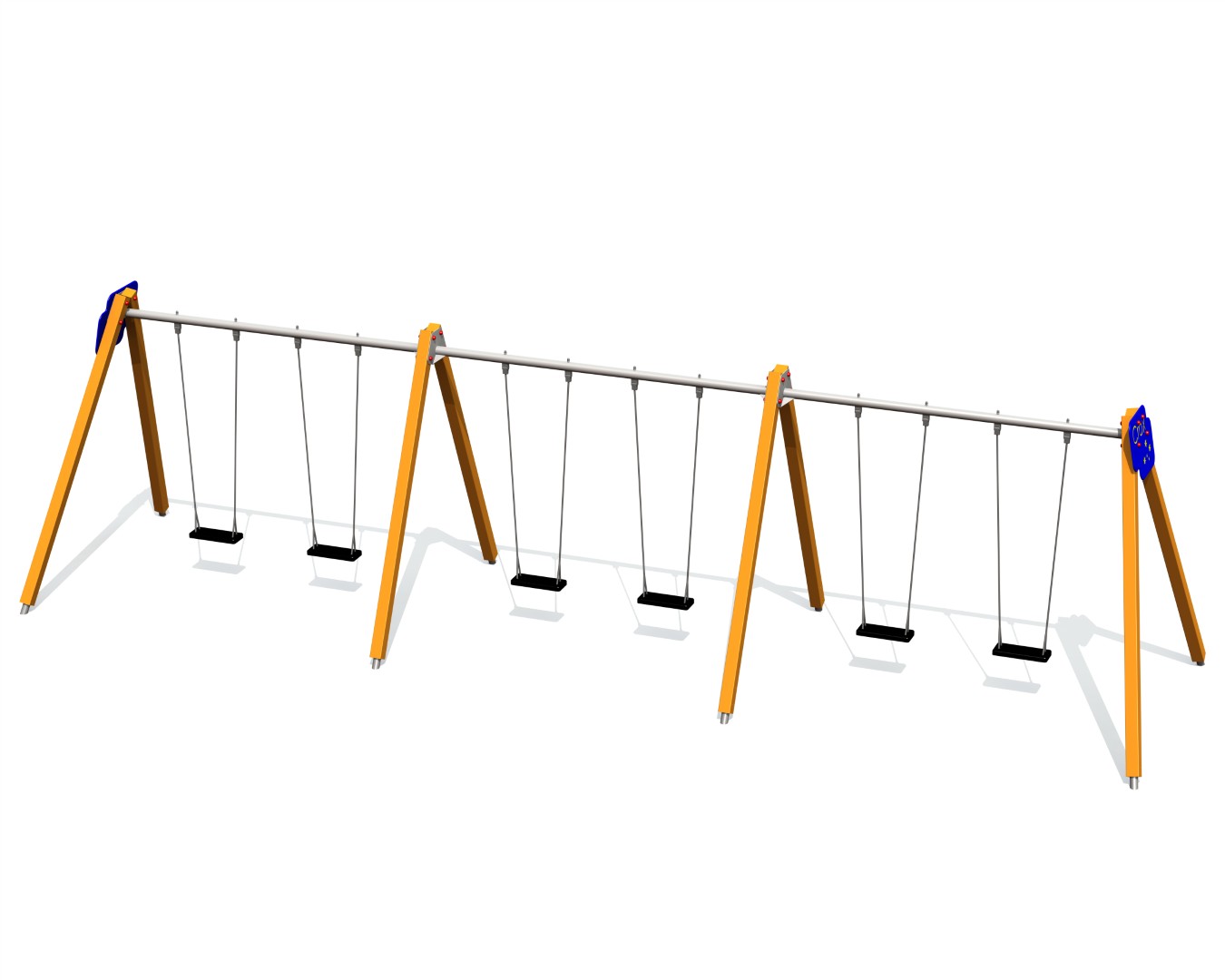 Schommel CROX 6 plaatsen, stalen grondankers (zonder zittingen en beslag)