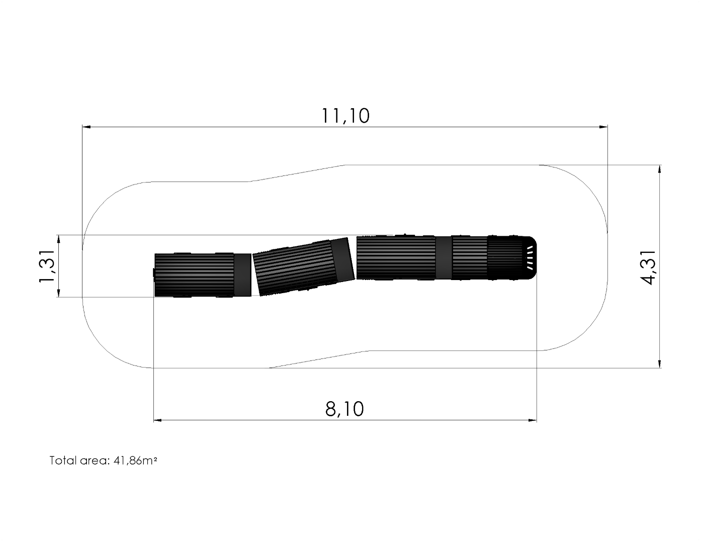 Speeltrein CHOO-CHOO extra lang