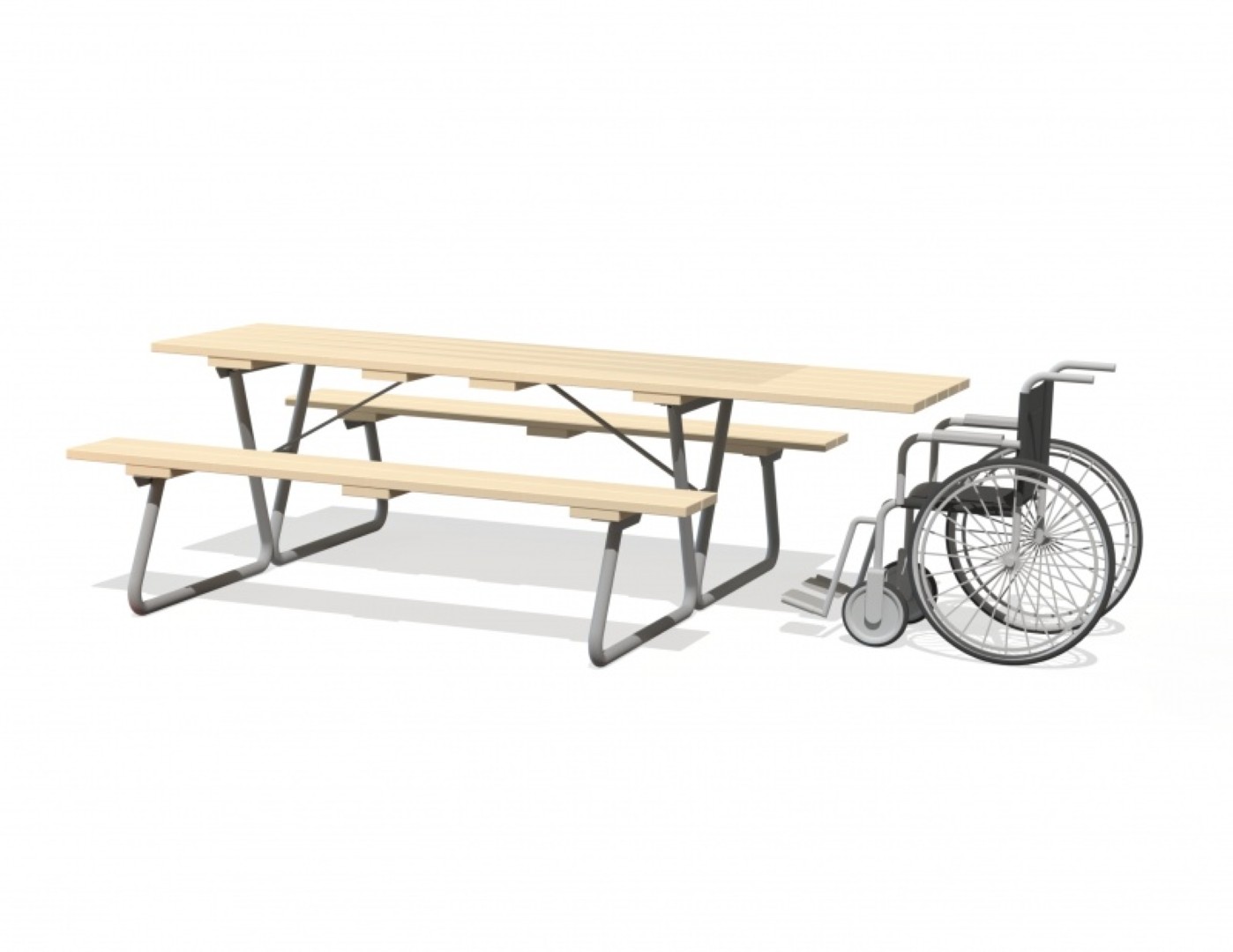 Grote picknicktafel, rolstoeltoegankelijk