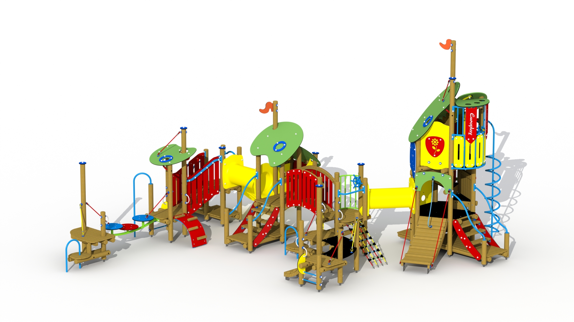 De drie biggetjes (kunststof glijbaan)