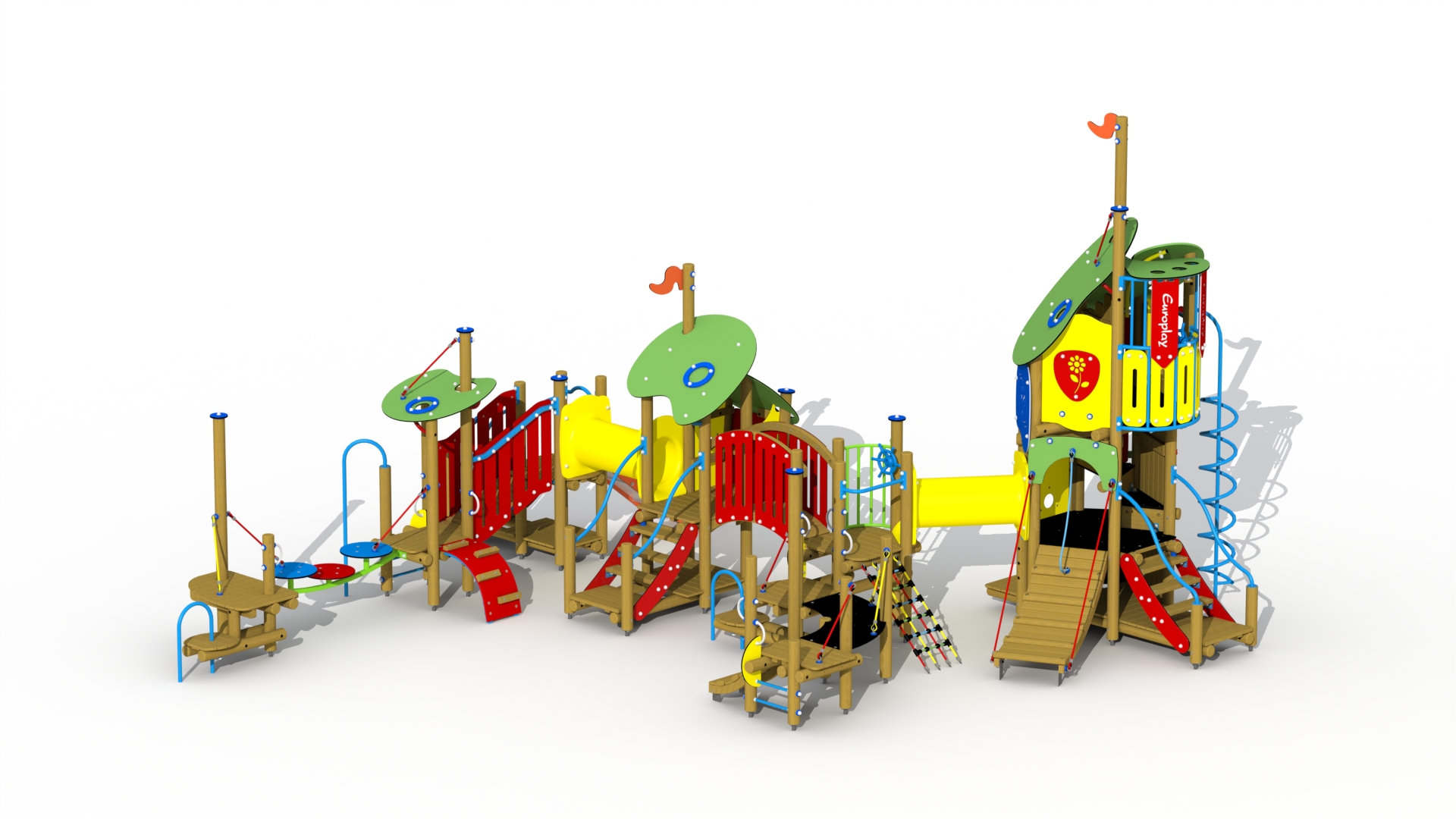 De drie biggetjes (inox/RVS glijbaan)