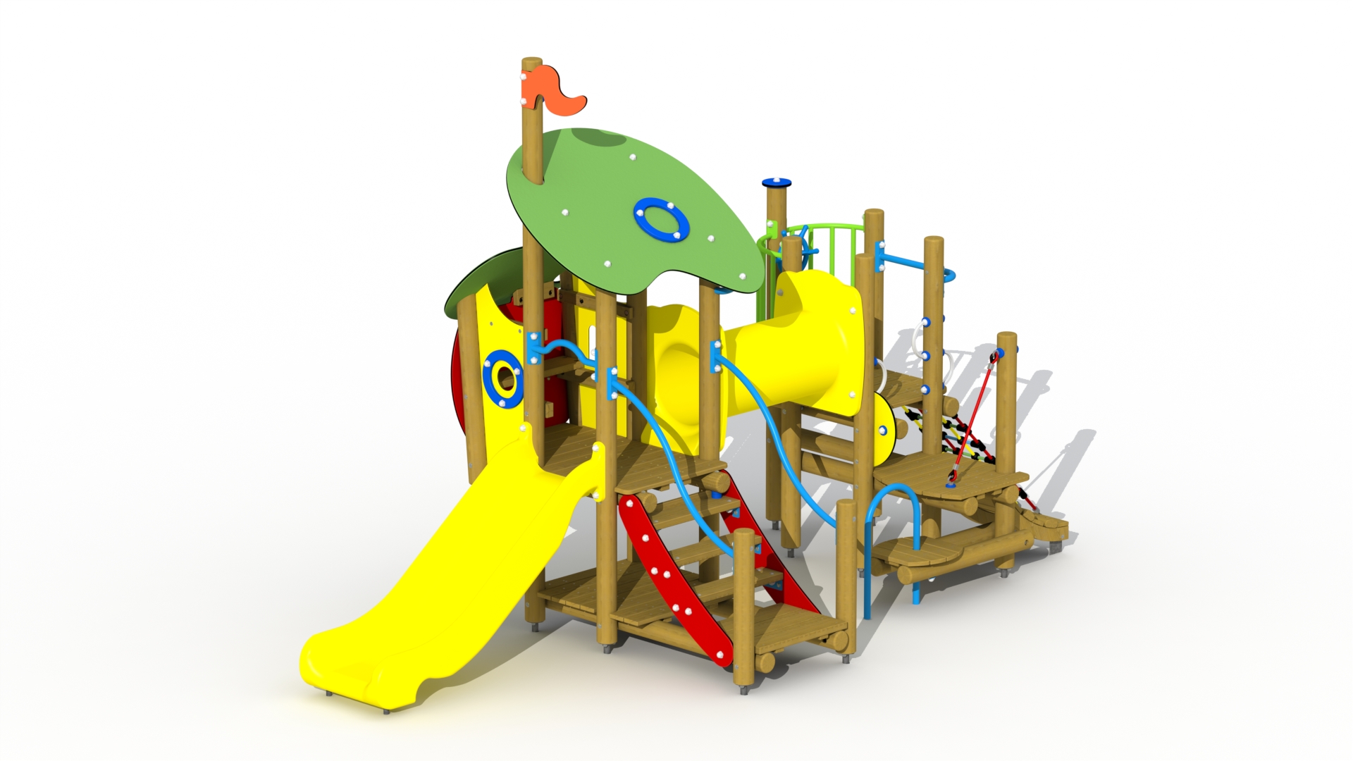 Belle en het beest (kunststof glijbaan met kruiptunnel)