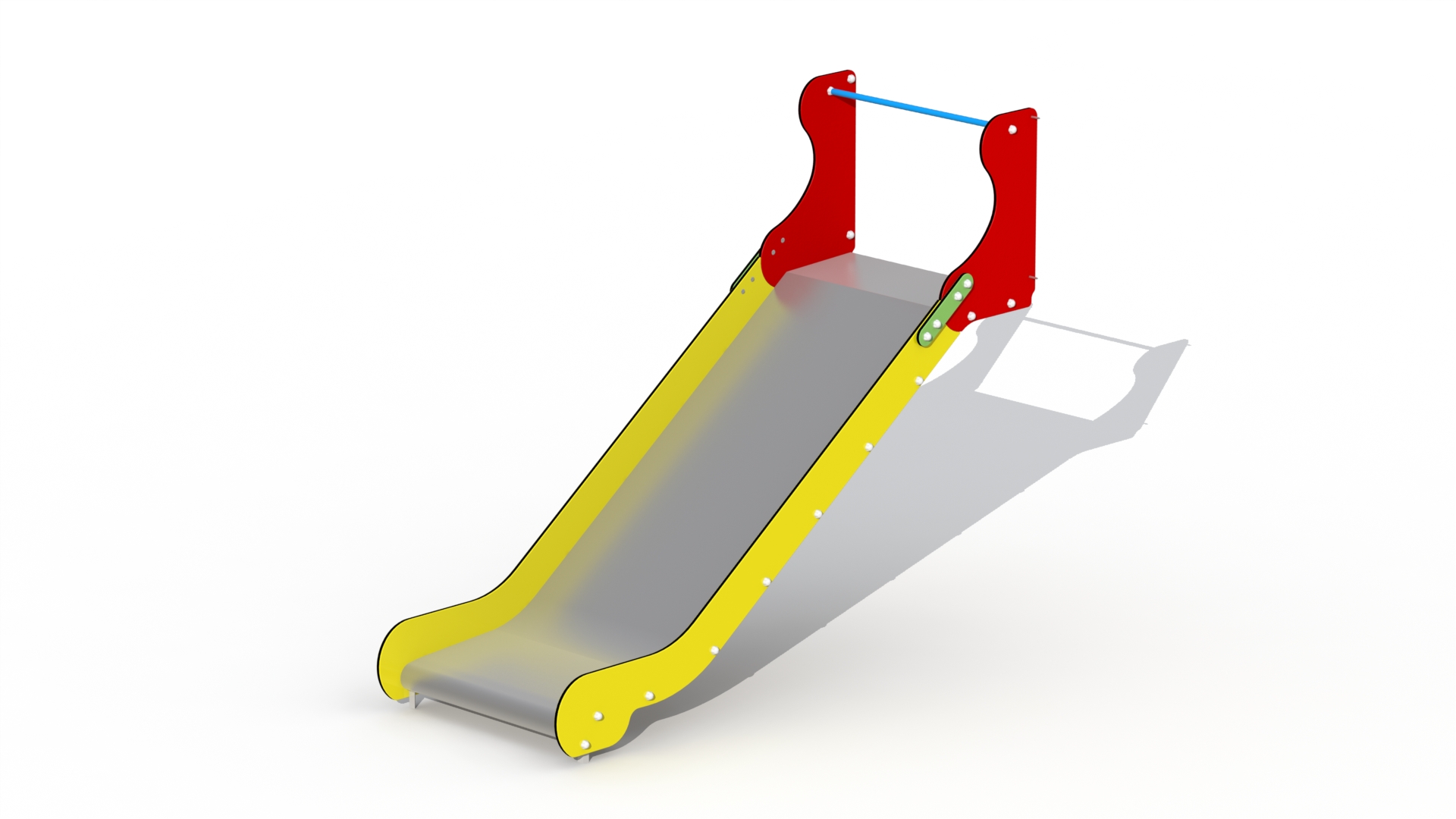 inox/RVS glijbaan 100 cm breed - platformhoogte 1,37m