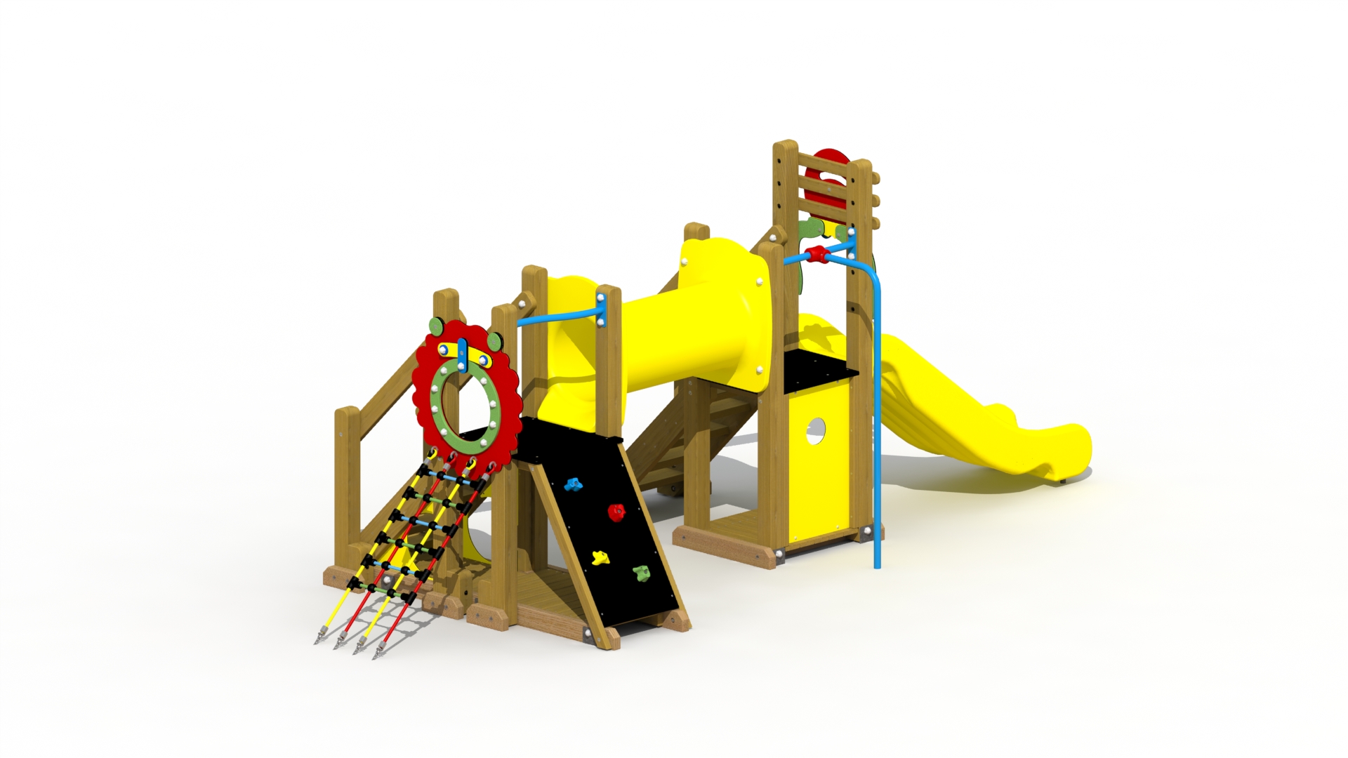 Mammoet (met kunststof glijbaan, kruiptunnel, rechte glijstang)