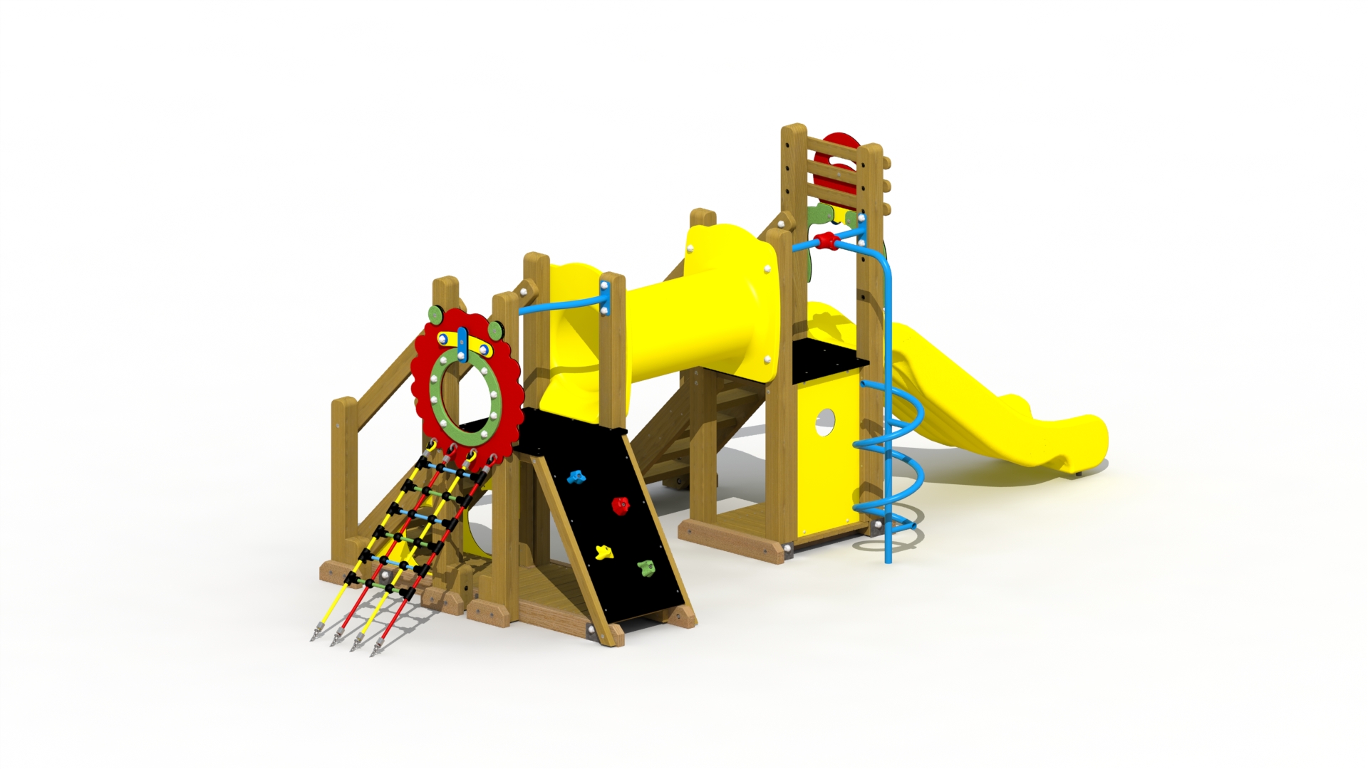 Mammoet (met kunststof glijbaan, kruiptunnel, spiraalglijstang)