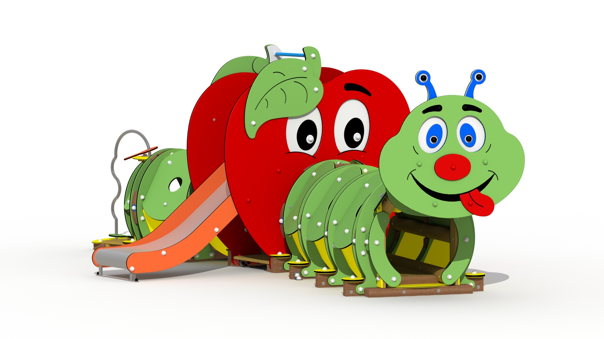 De rups (inox/RVS glijbaan, lange versie)