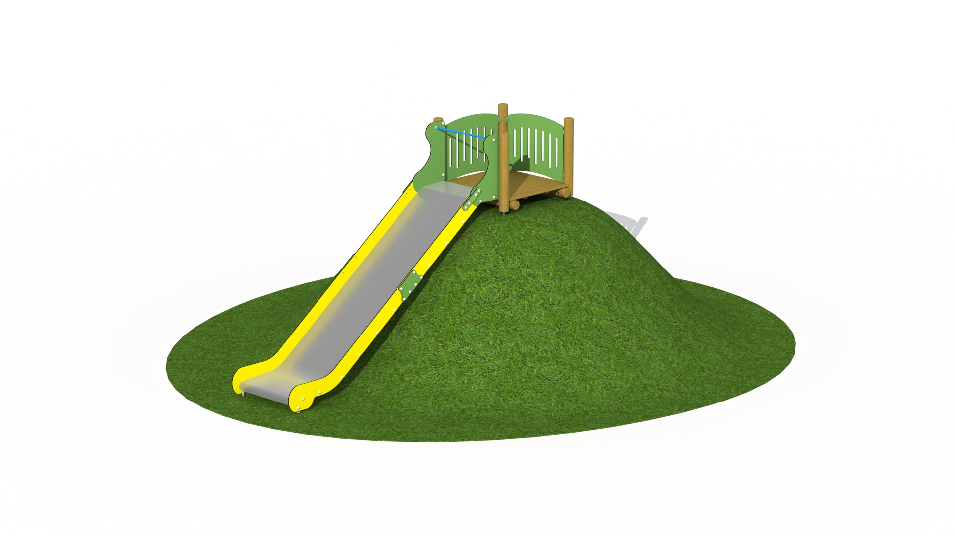 Inox/RVS heuvelglijbaan (1,0 m breed - glijlengte 3,6 m)