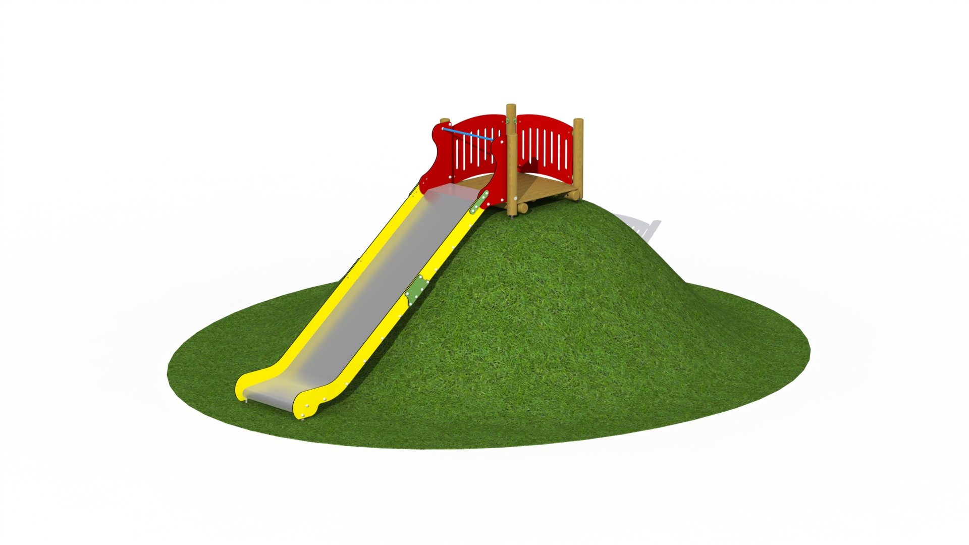 Inox/RVS heuvelglijbaan (1,0 m breed - glijlengte 3,6 m)