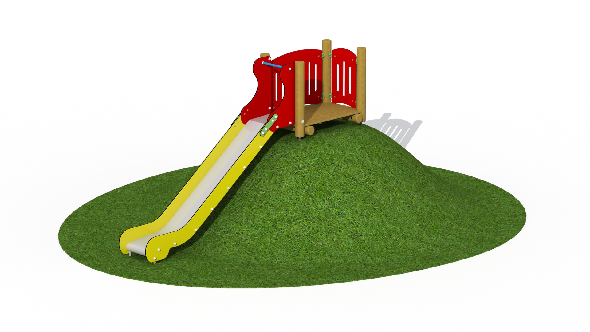 Inox/RVS heuvelglijbaan (0,5 m breed - glijlengte 2,5 m)