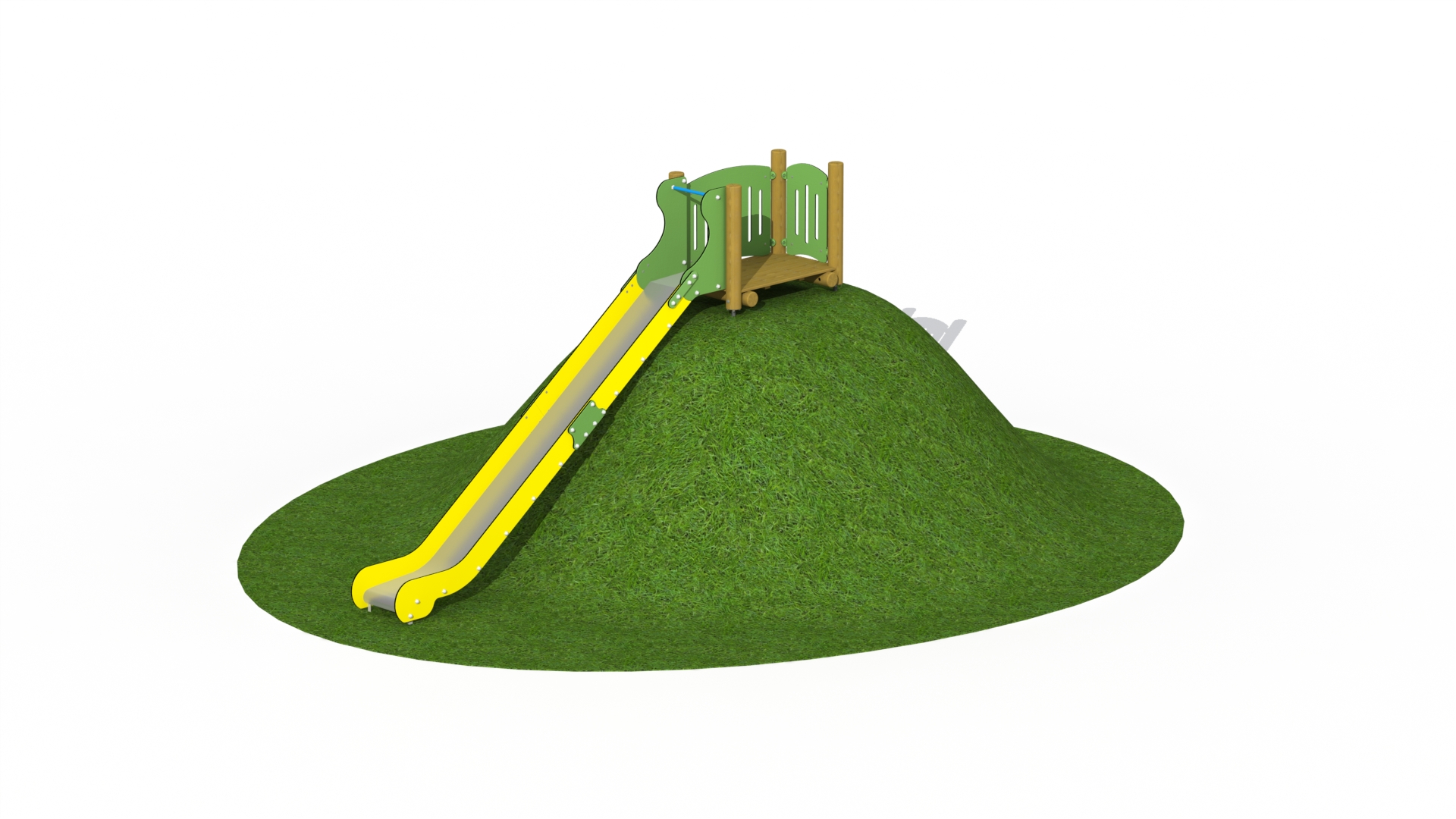 Inox/RVS heuvelglijbaan (0,5 m breed - glijlengte 3,6 m)