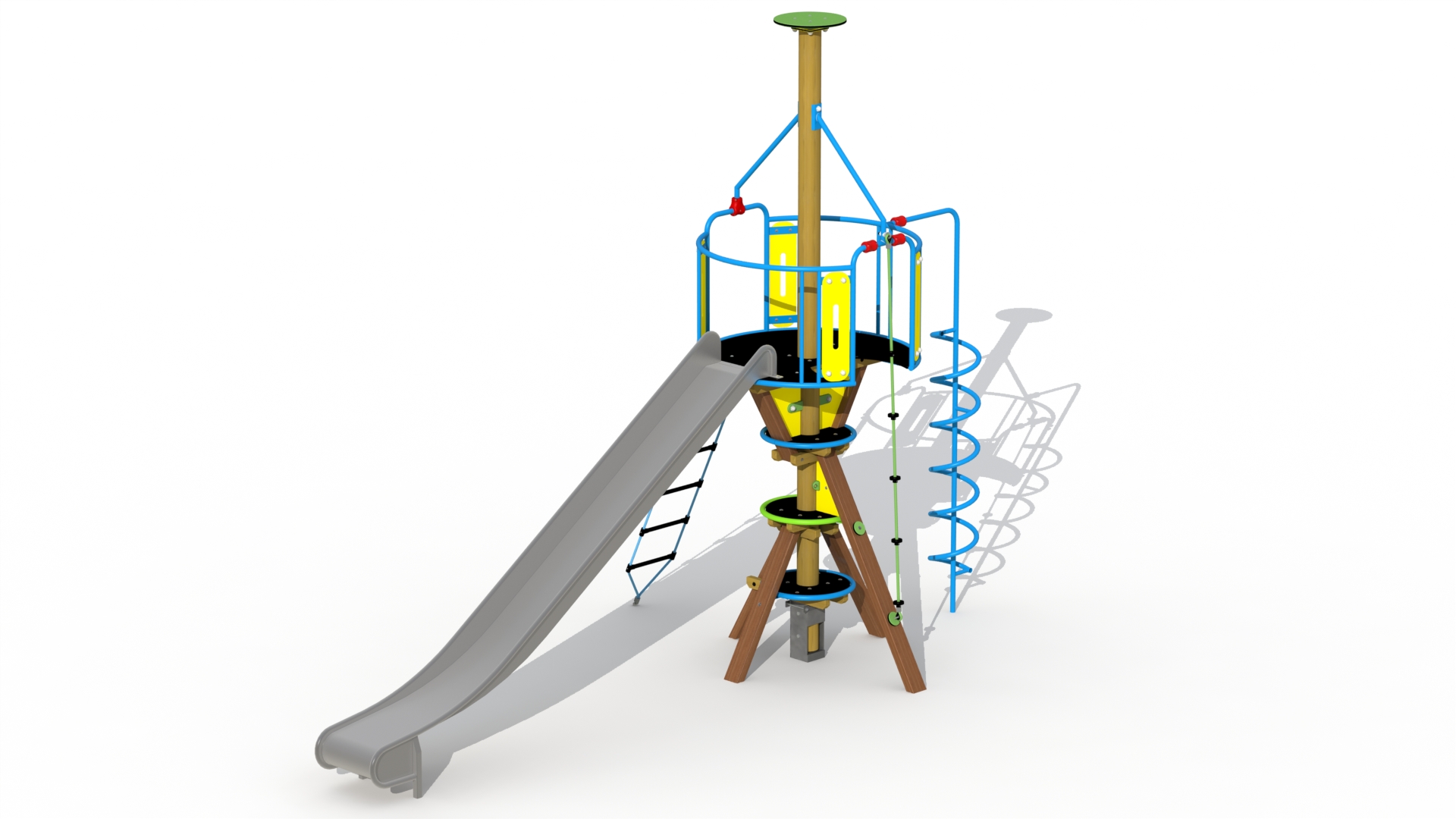 Ruimteveer (met inox/RVS glijbaan)