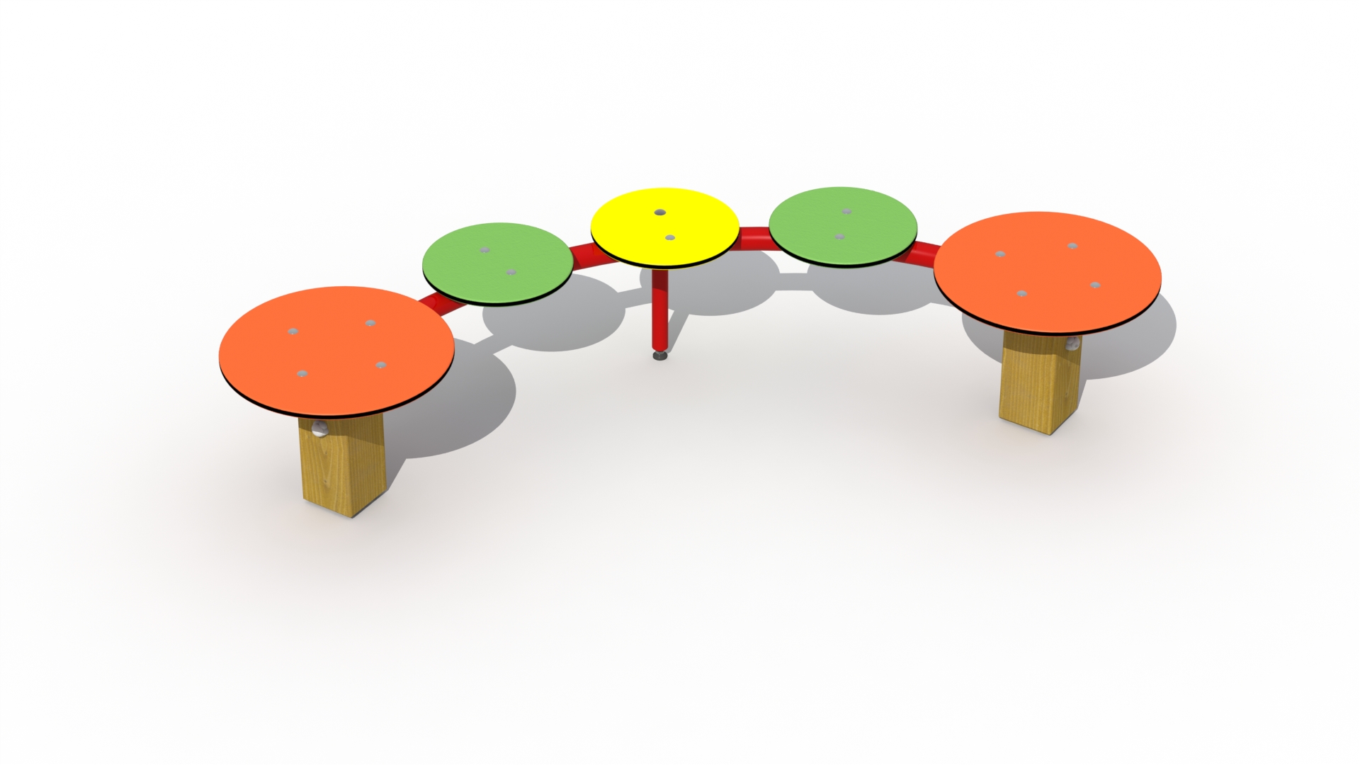 Gebogen sprookjesbank - 5 zittingen