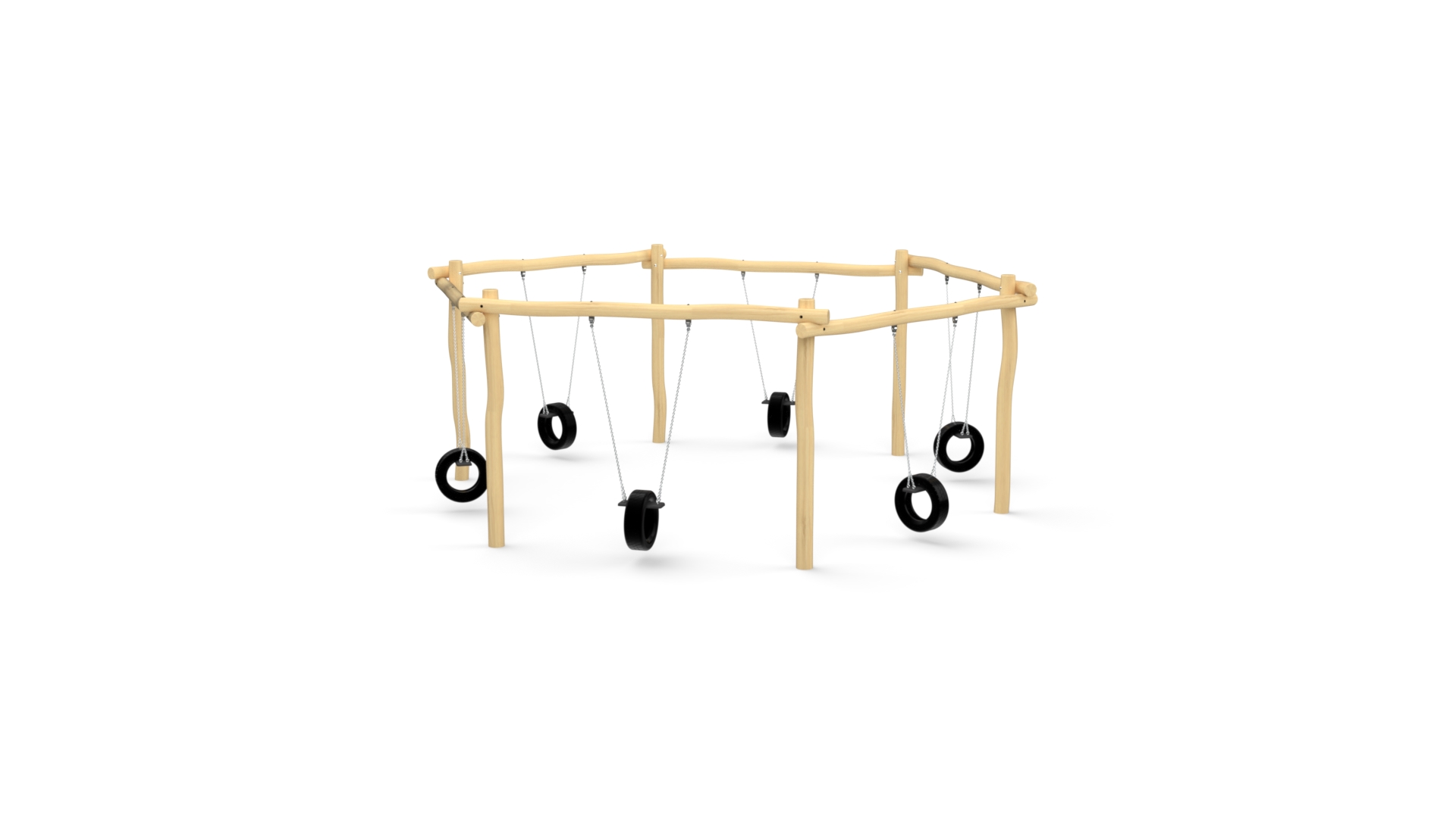 Zeshoekschommel (met bandenzittingen)