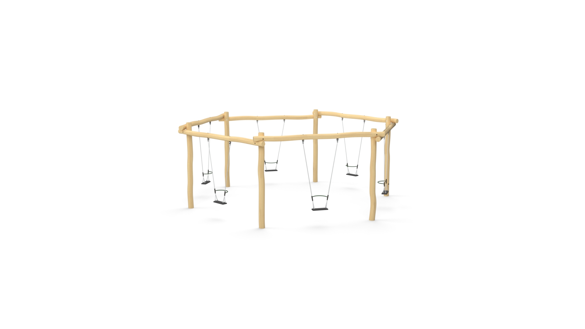 Zeshoekschommel (met beugelzittingen)