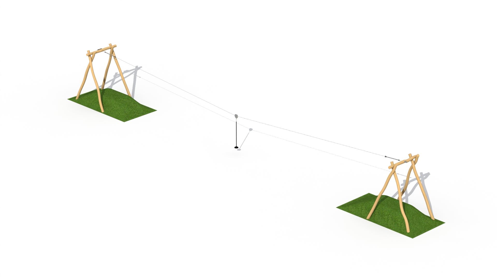 Robinia kabelbaan zonder platformen