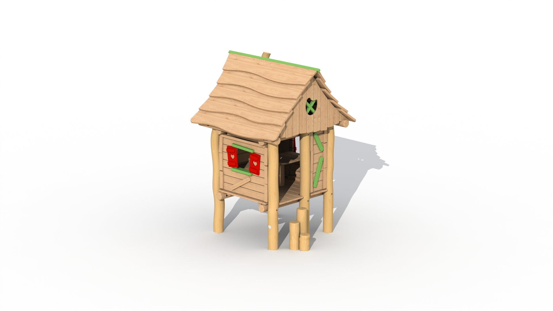 Houthakkershutje met stappaaltjes